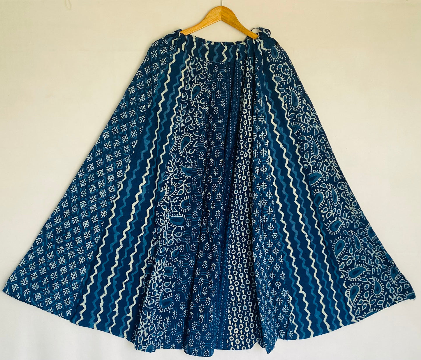 Cotton Ajarakh Indigo Kali Skirt