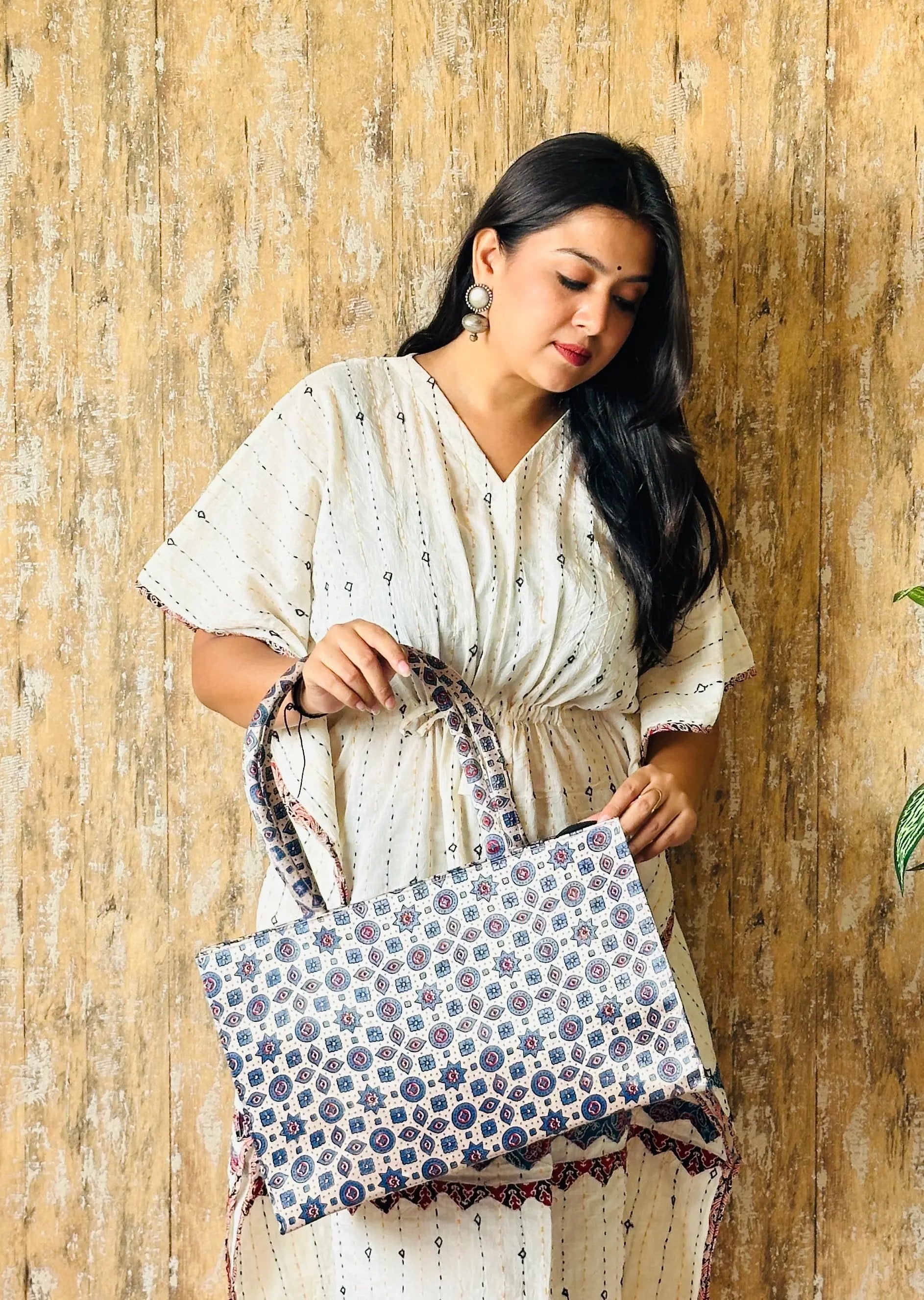 Ajarakh Mashroo Tote Bag RAKHIYO