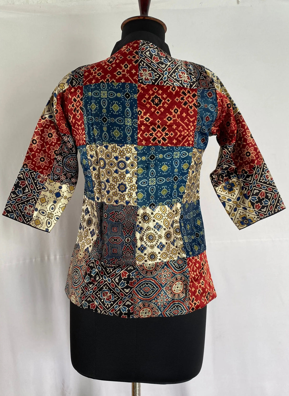 Ajarakh Silk Patchwork Embroidered Jacket RAKHIYO