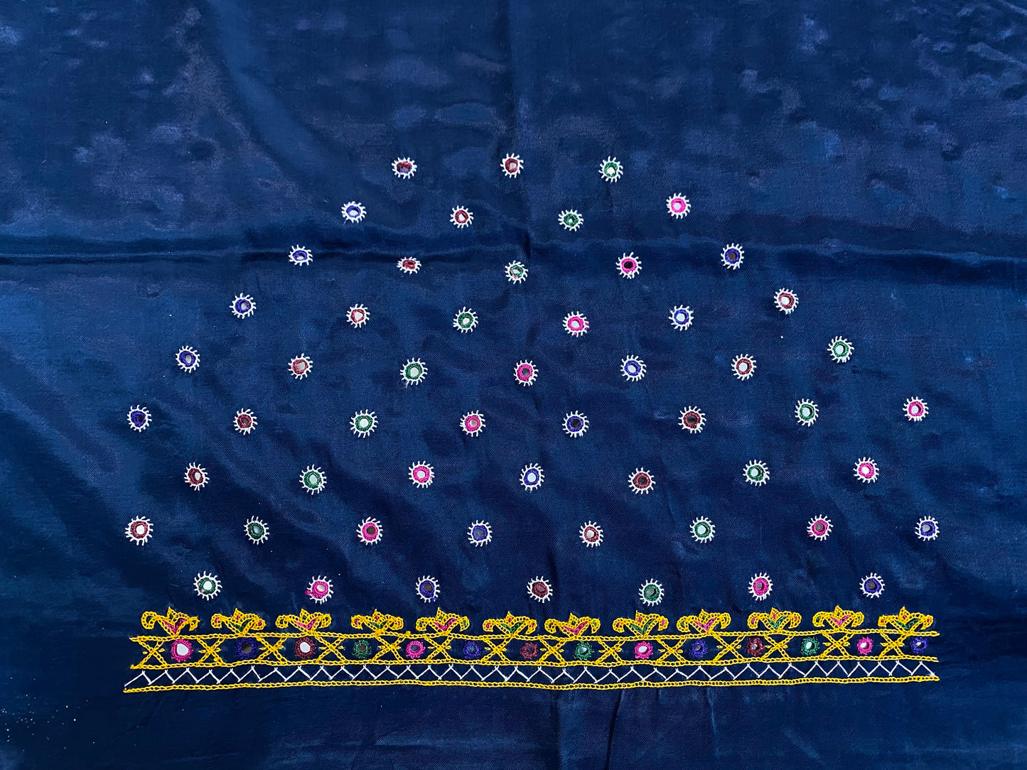 Kutch Embroidered Mashroo Silk Blouse Piece