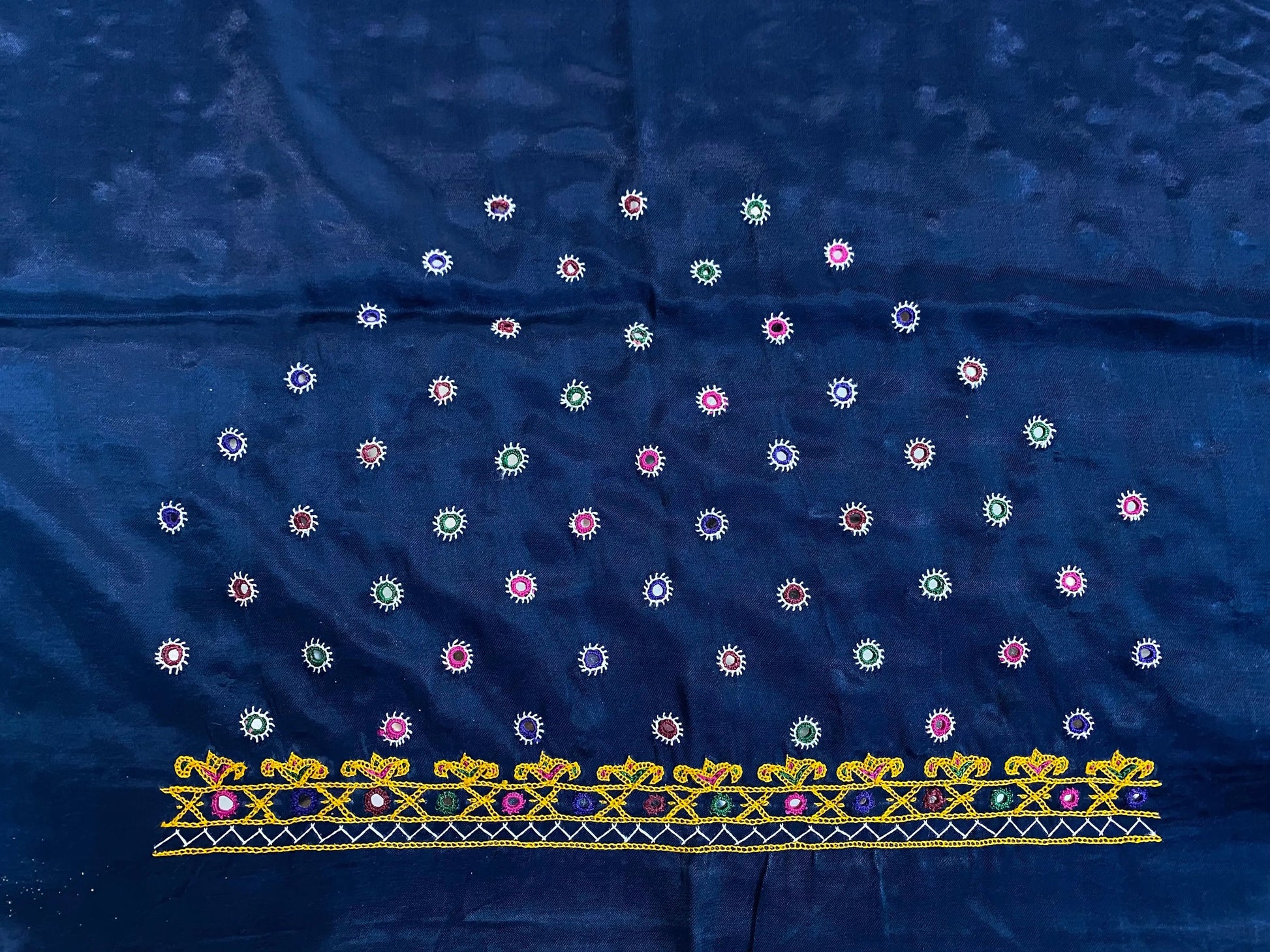 Kutch Embroidered Mashroo Silk Blouse Piece RAKHIYO