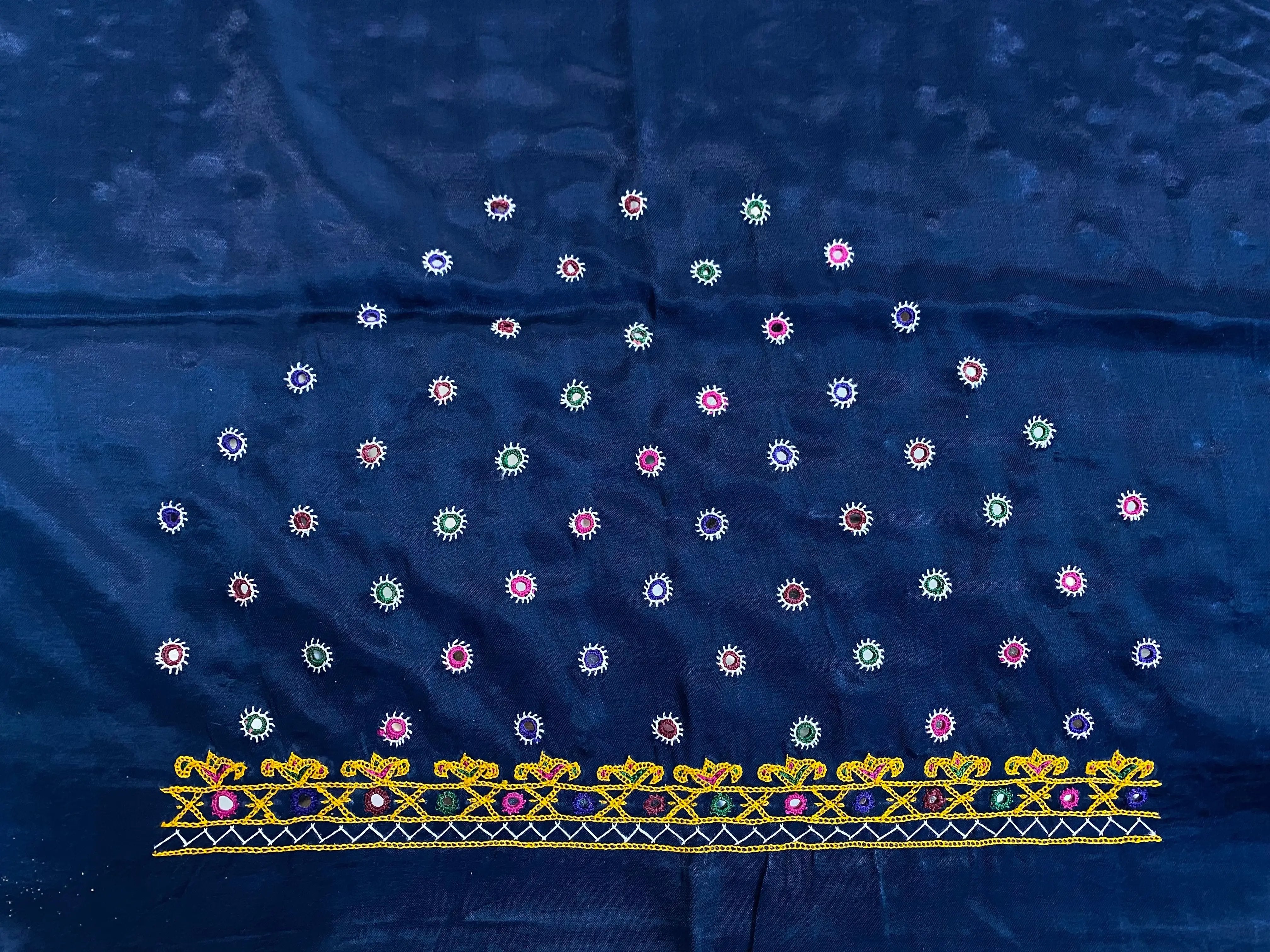 Kutch Embroidered Mashroo Silk Blouse Piece RAKHIYO