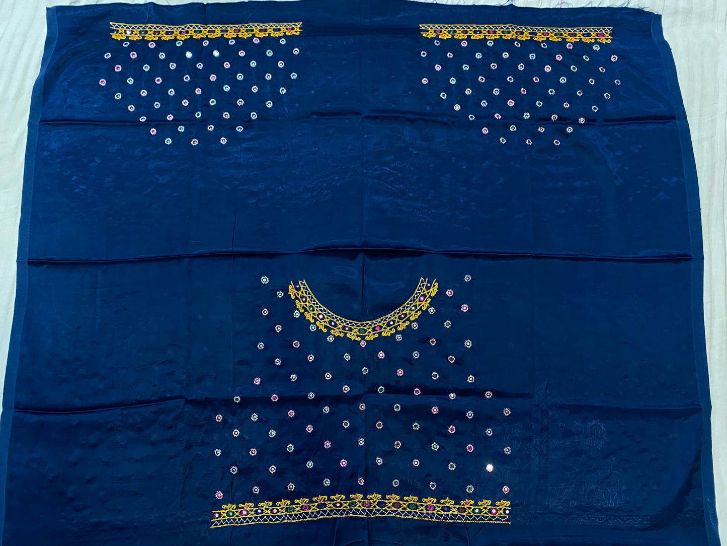 Kutch Embroidered Mashroo Silk Blouse Piece