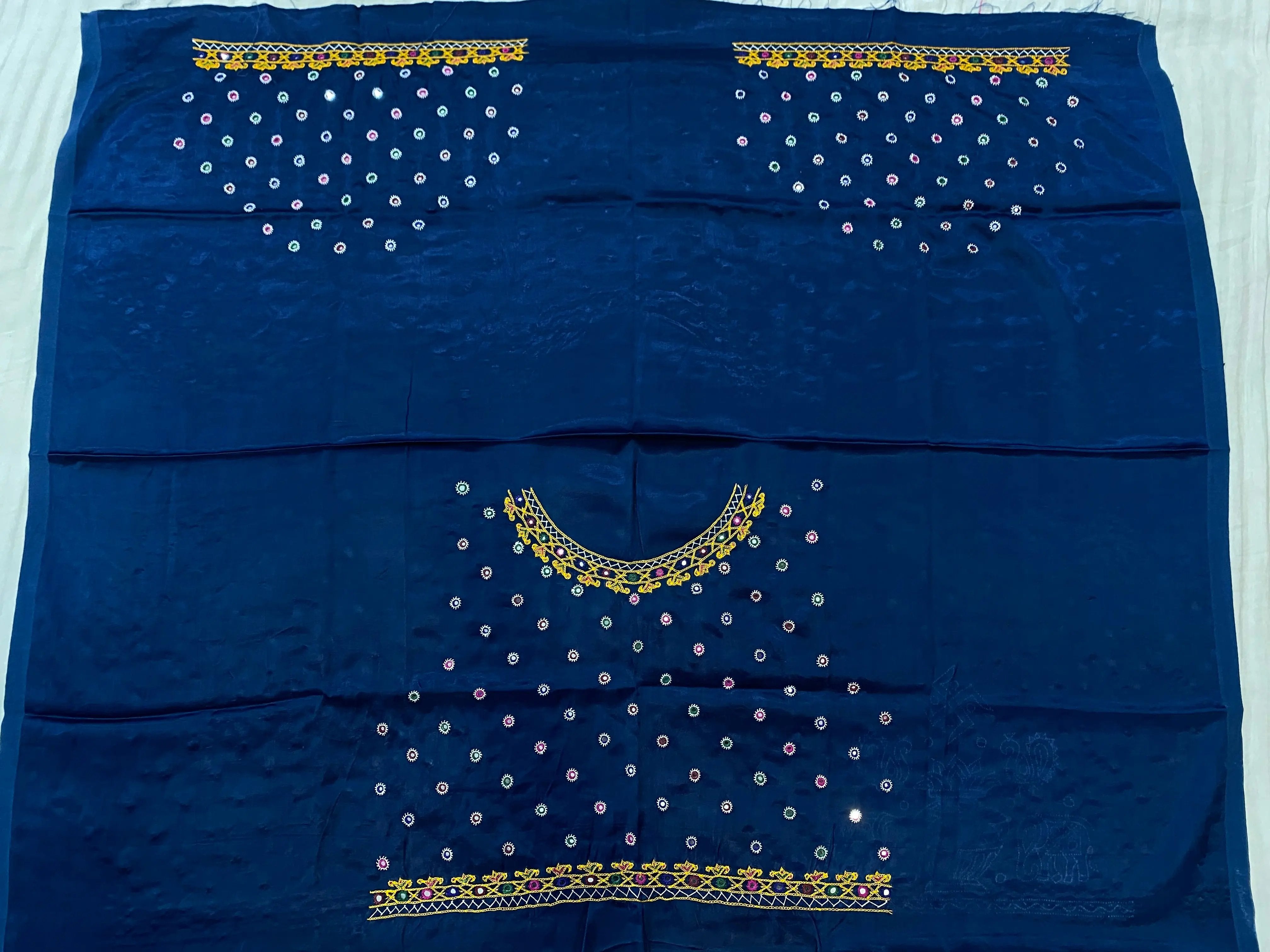 Kutch Embroidered Mashroo Silk Blouse Piece RAKHIYO