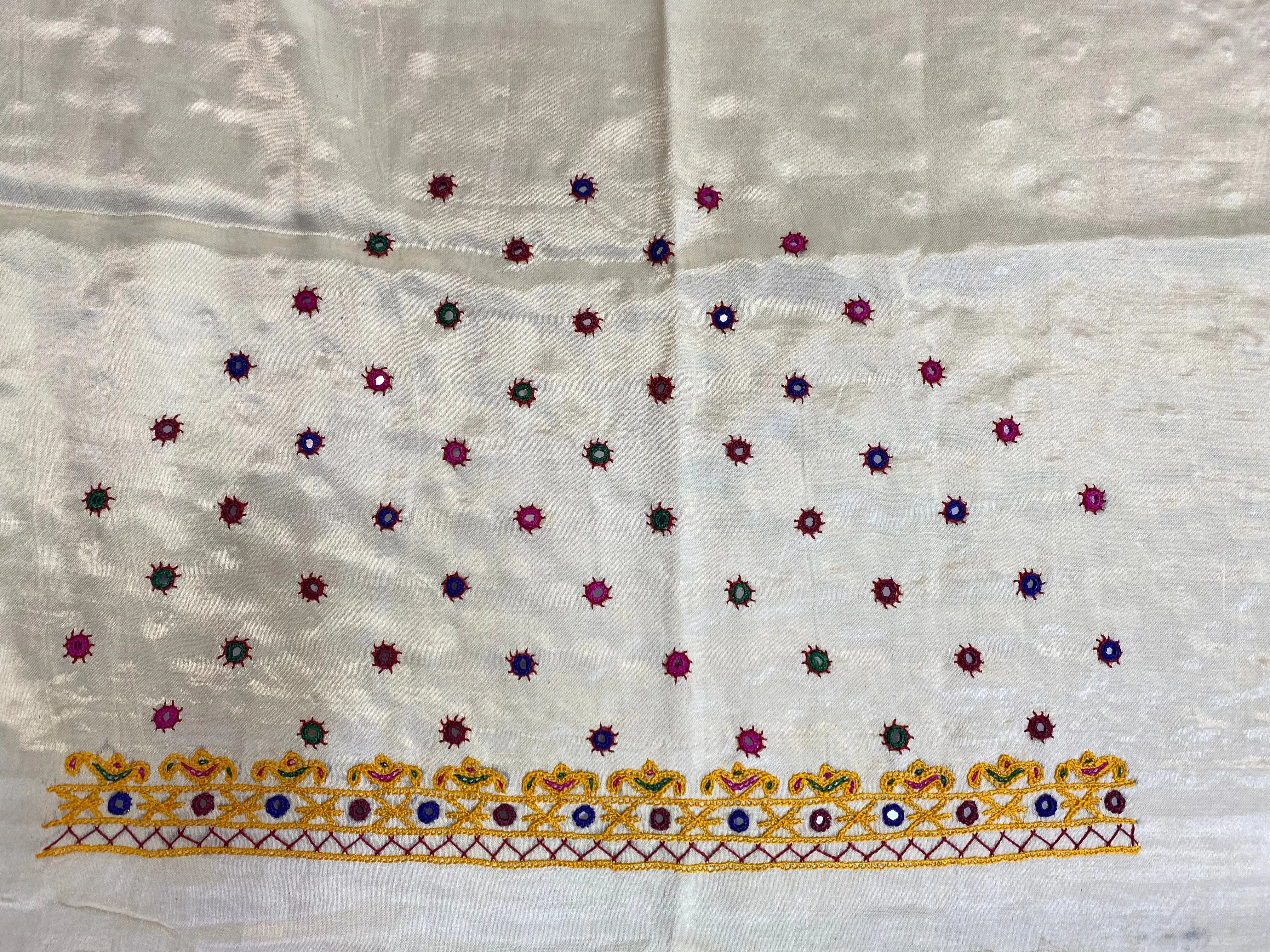 Kutch Embroidered Mashroo Silk Blouse Piece RAKHIYO