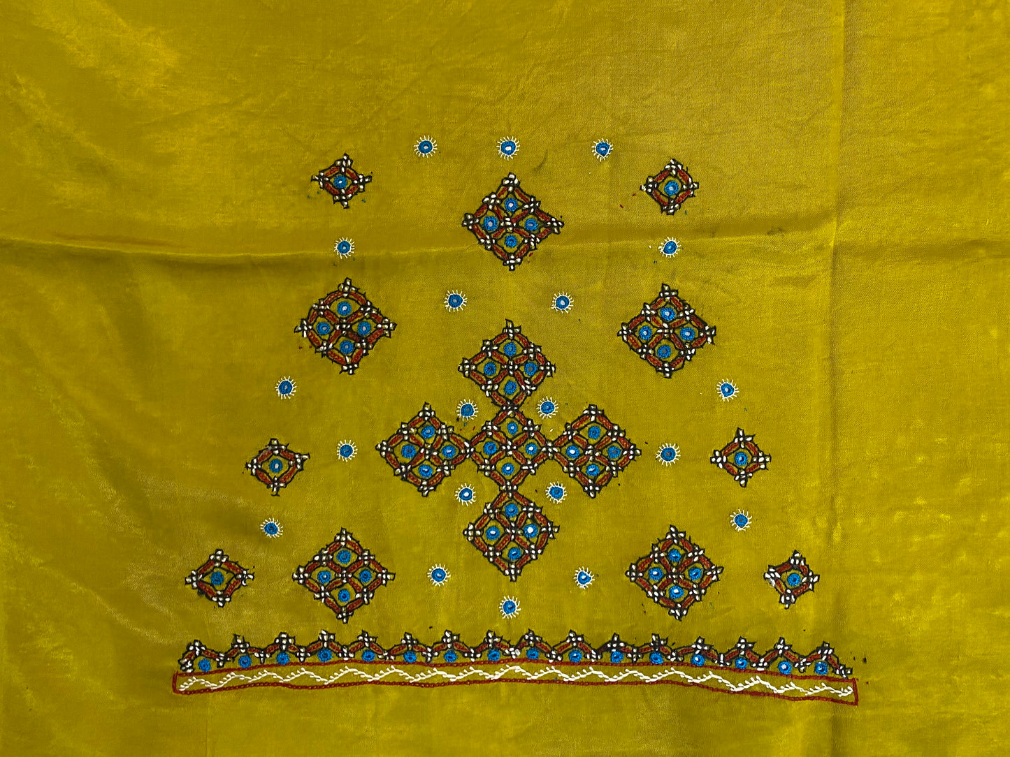 Mutva Kutch Embroidered Mashroo Silk Blouse Piece