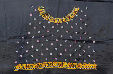 Kutch Embroidered Mashroo Silk Blouse Piece RAKHIYO