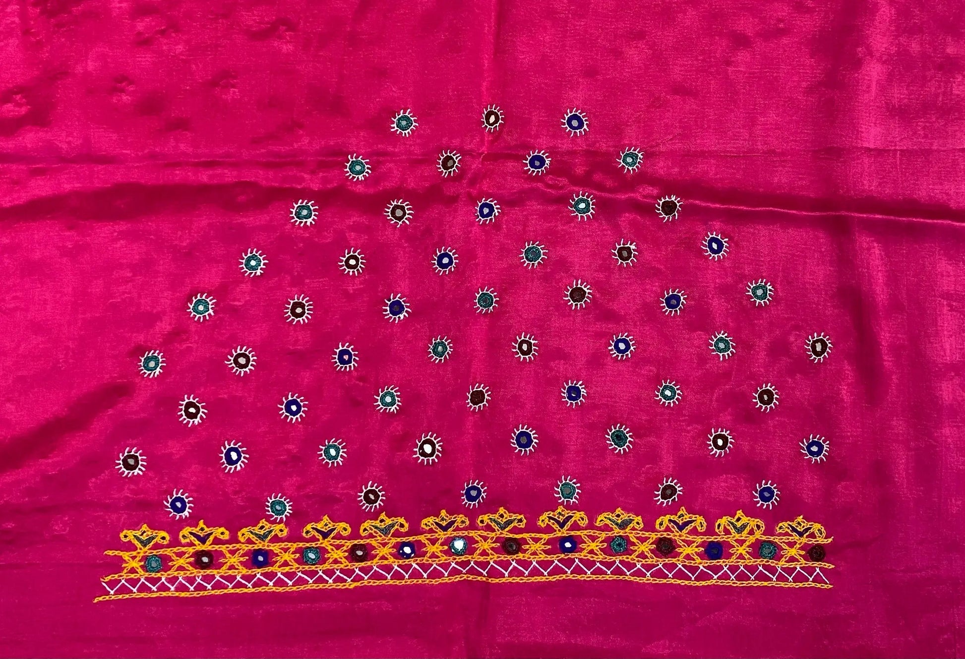 Kutch Embroidered Mashroo Silk Blouse Piece RAKHIYO