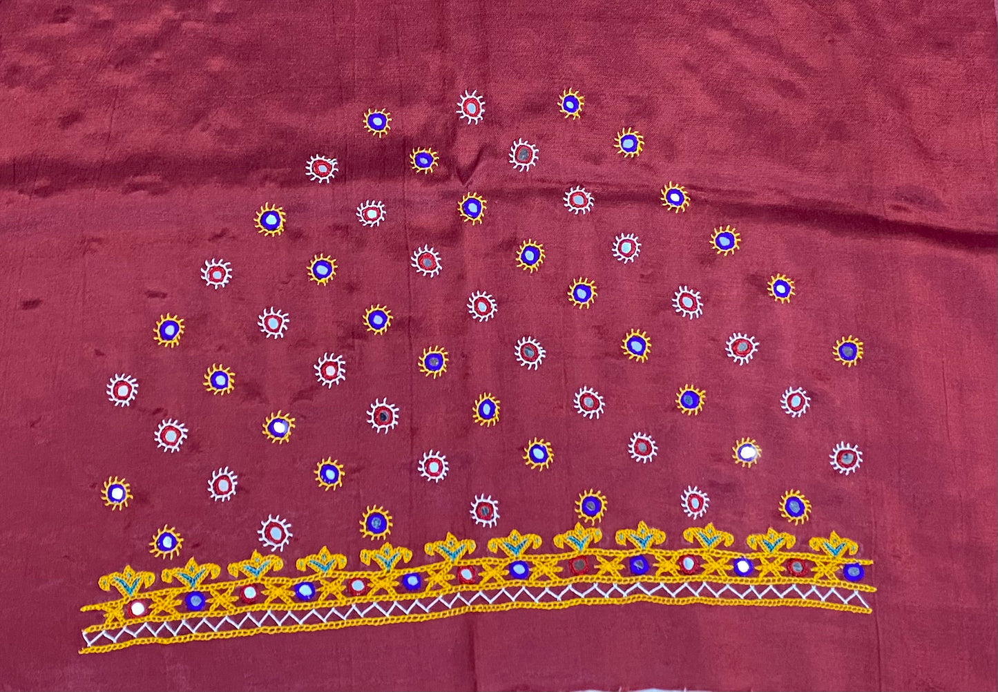 Kutch Embroidered Mashroo Silk Blouse Piece