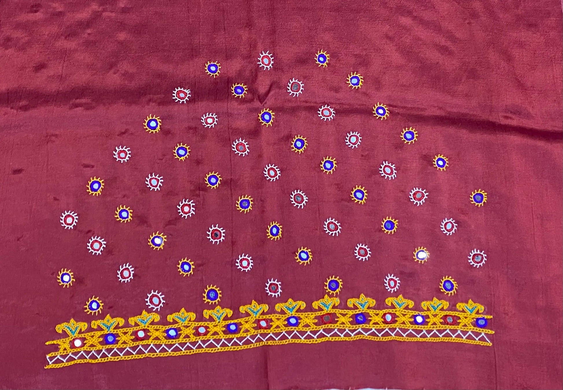 Kutch Embroidered Mashroo Silk Blouse Piece RAKHIYO