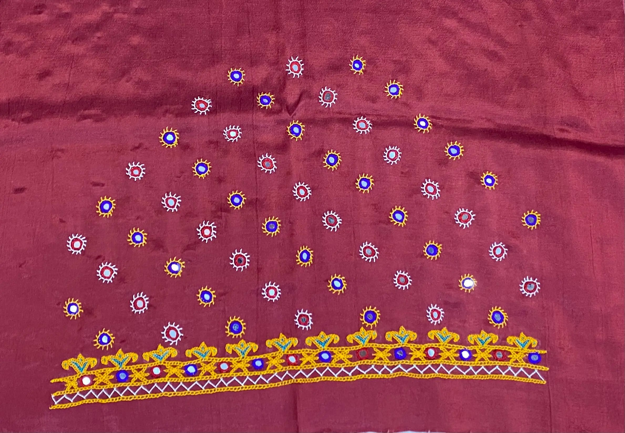 Kutch Embroidered Mashroo Silk Blouse Piece RAKHIYO