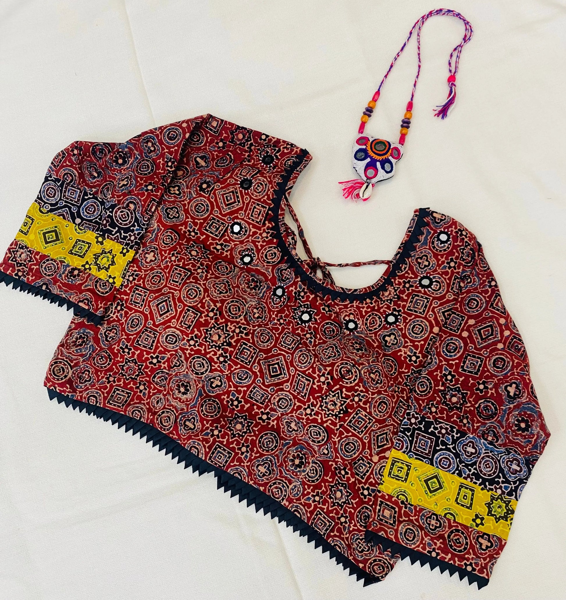 Ajrakh Cotton Mirror Blouse RAKHIYO
