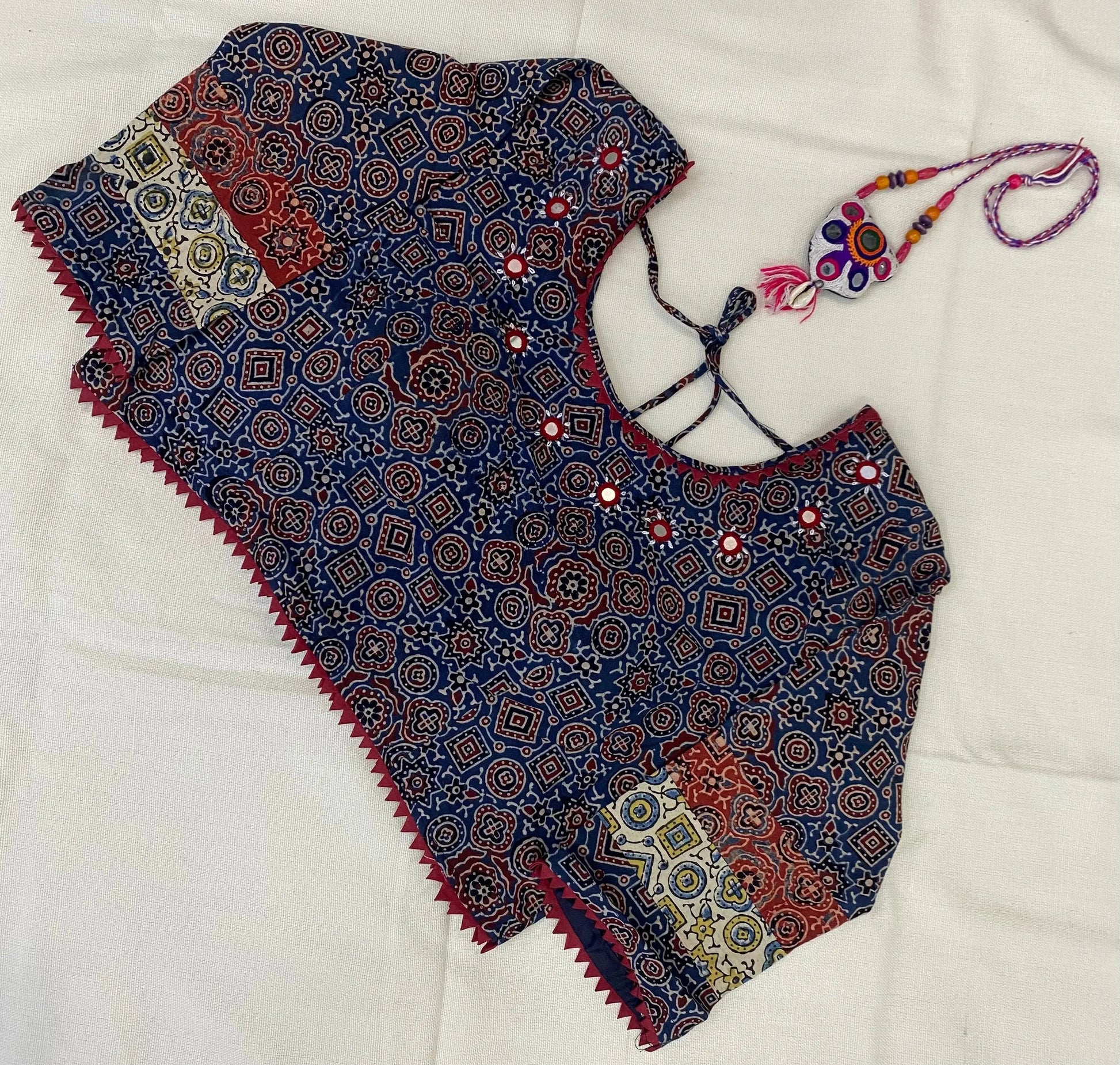 Ajrakh Cotton Mirror Blouse RAKHIYO