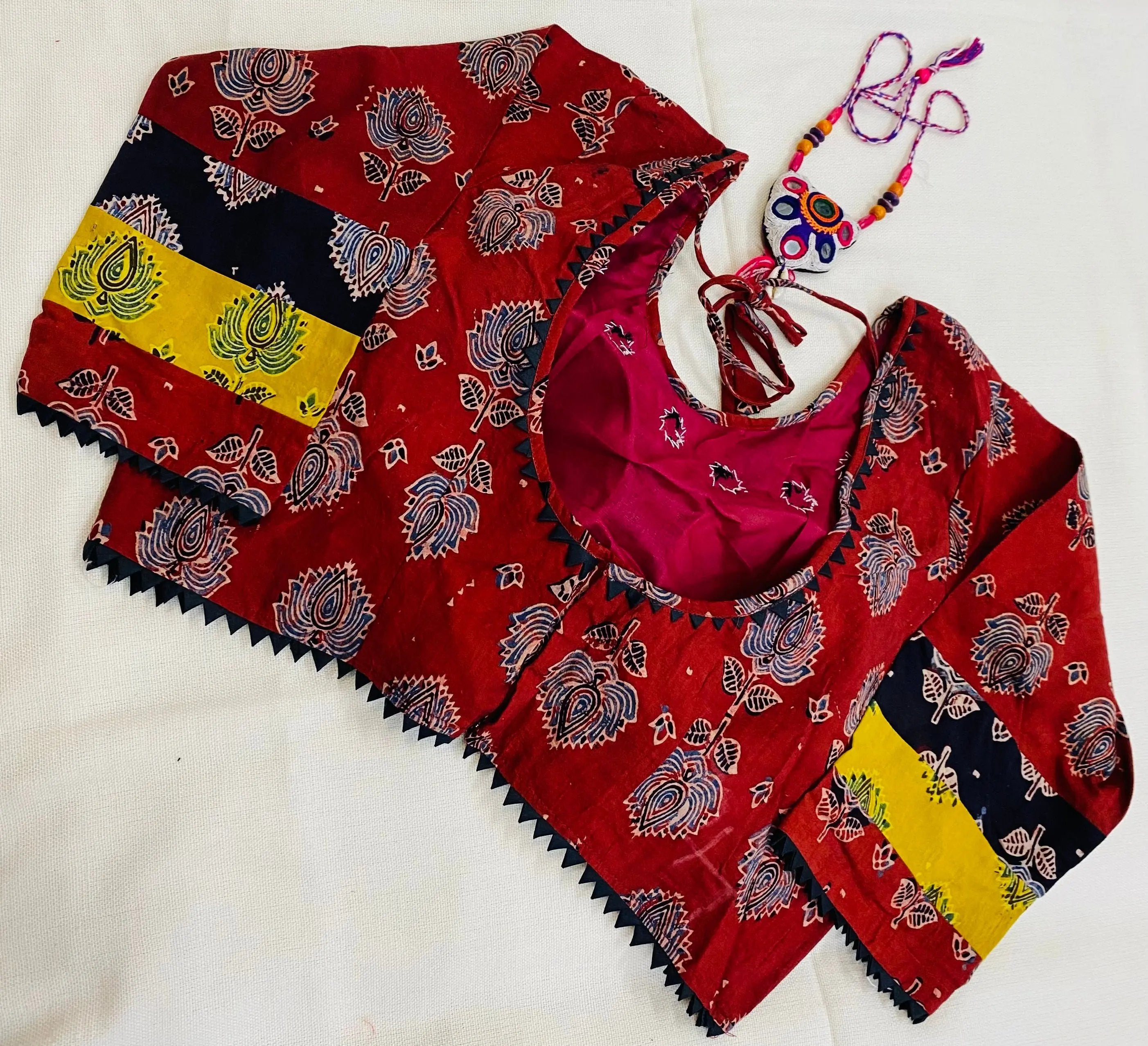 Ajrakh Cotton Mirror Blouse RAKHIYO