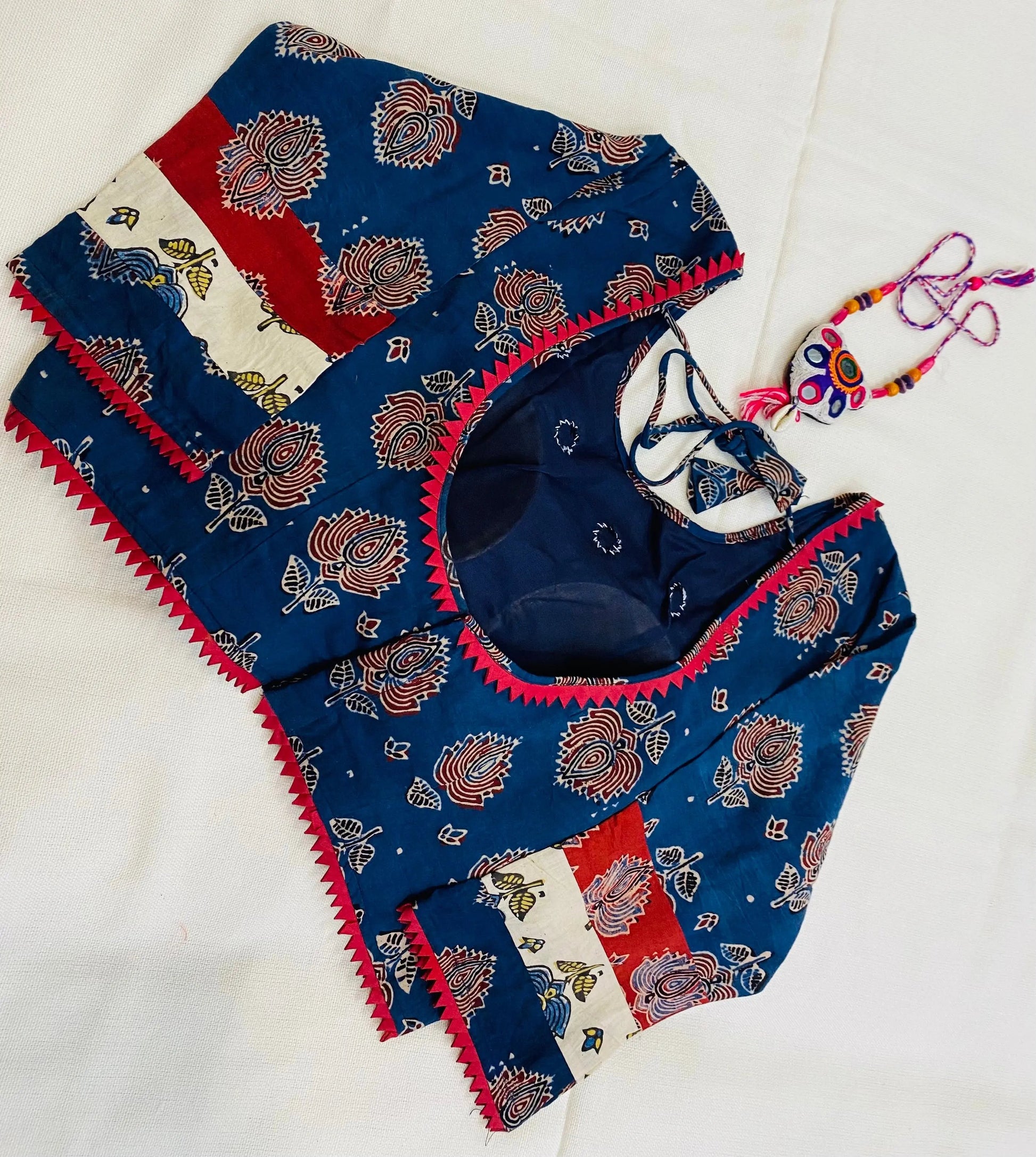 Ajrakh Cotton Mirror Blouse RAKHIYO