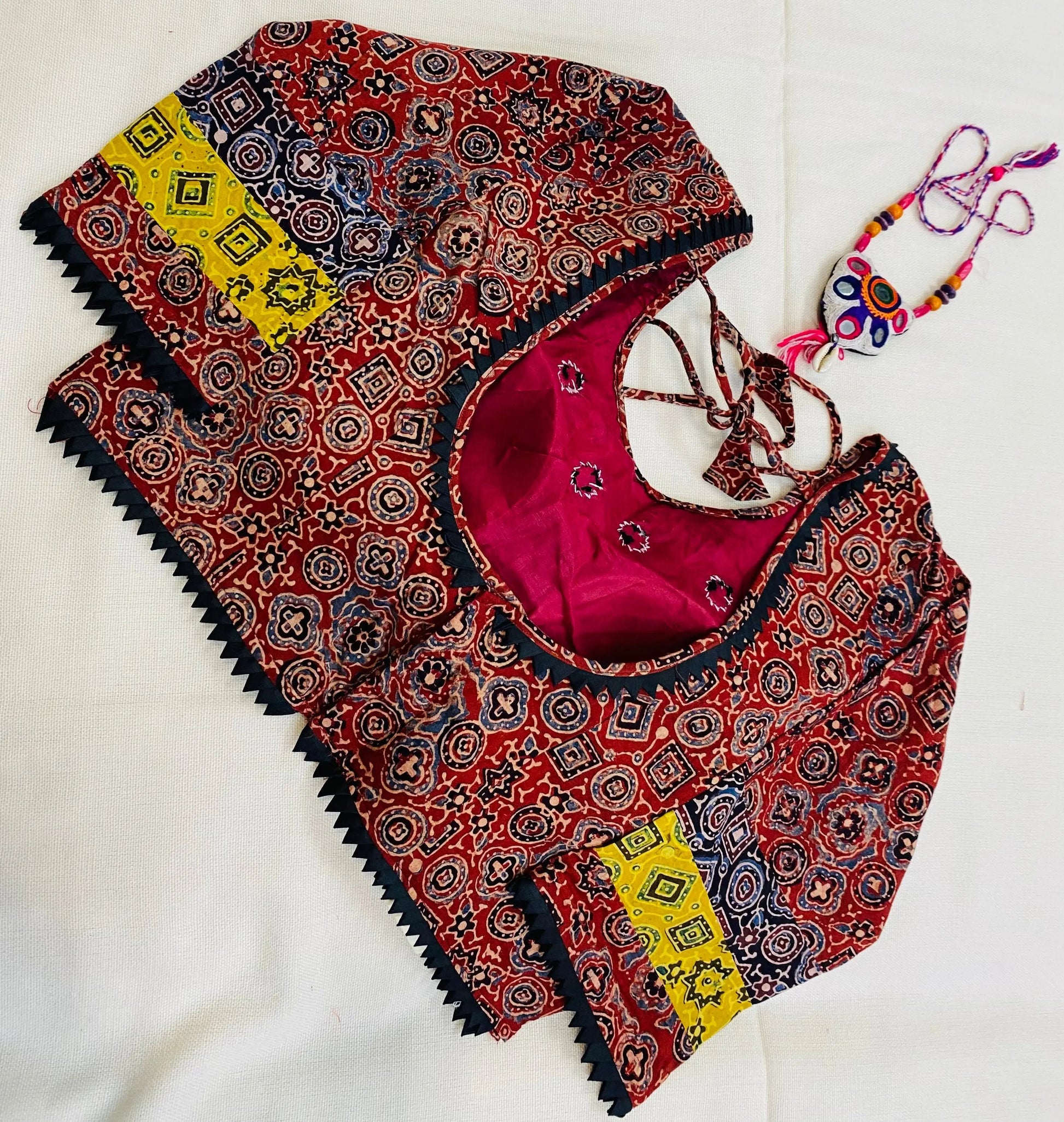 Ajrakh Cotton Mirror Blouse RAKHIYO