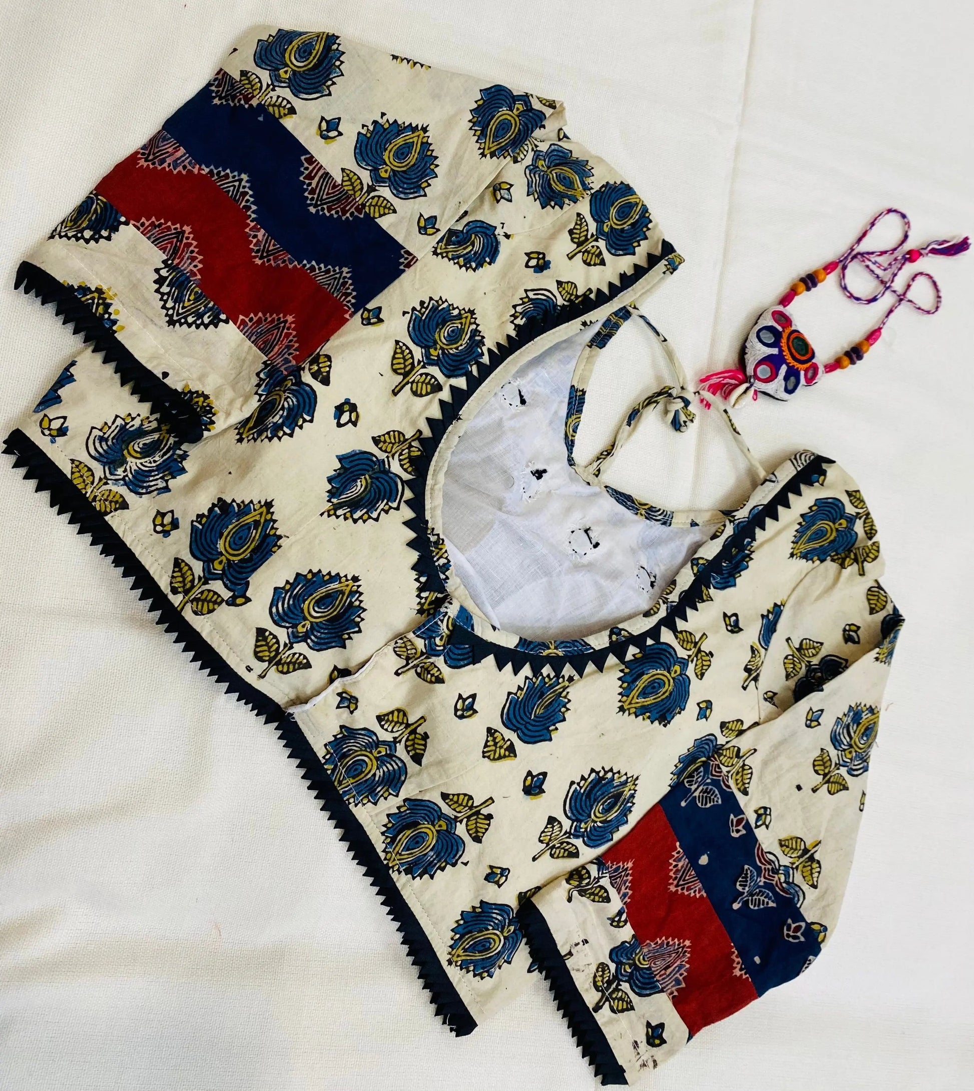 Ajrakh Cotton Mirror Blouse RAKHIYO