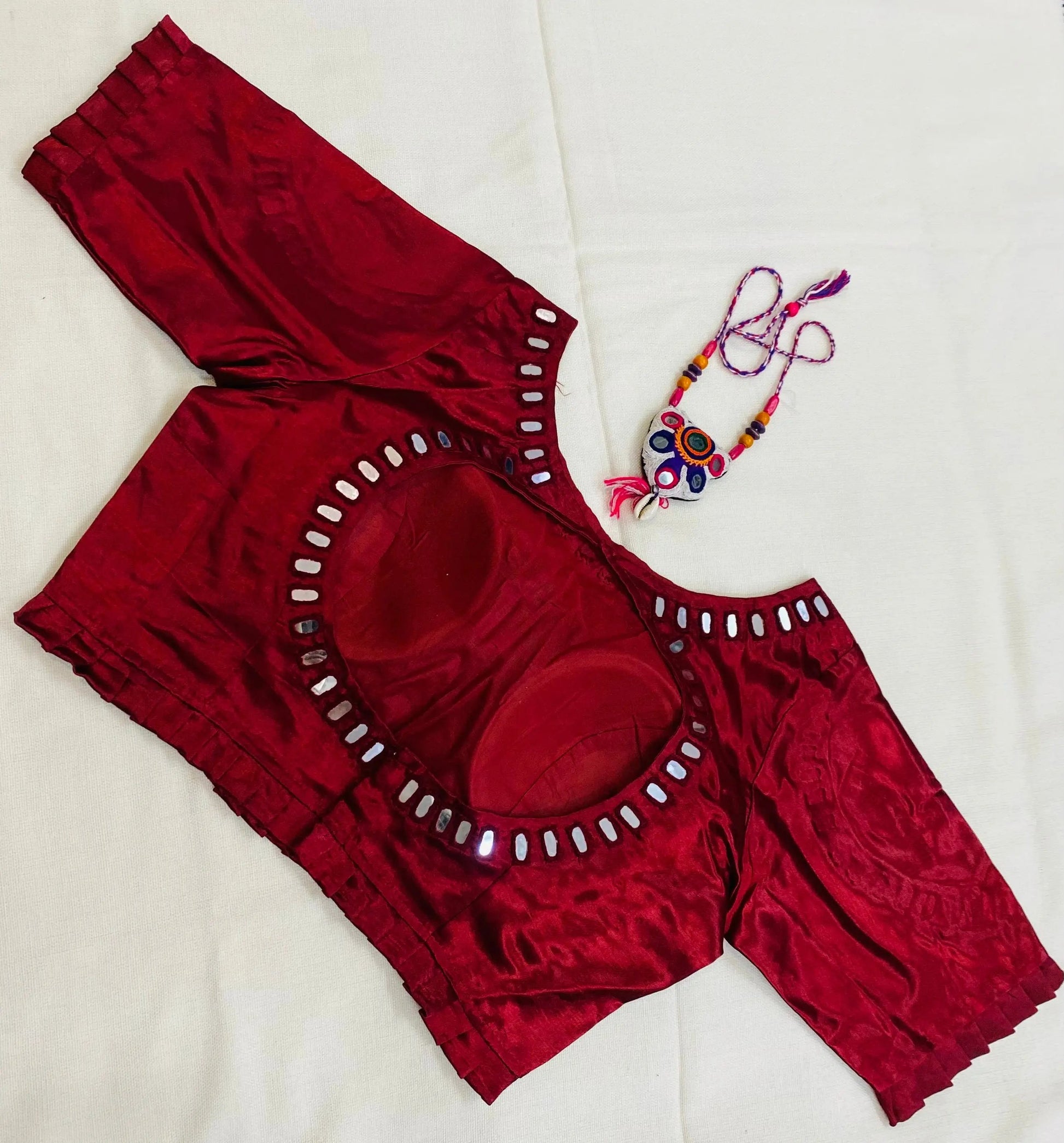 Plain Mashroo Mirror Blouse RAKHIYO