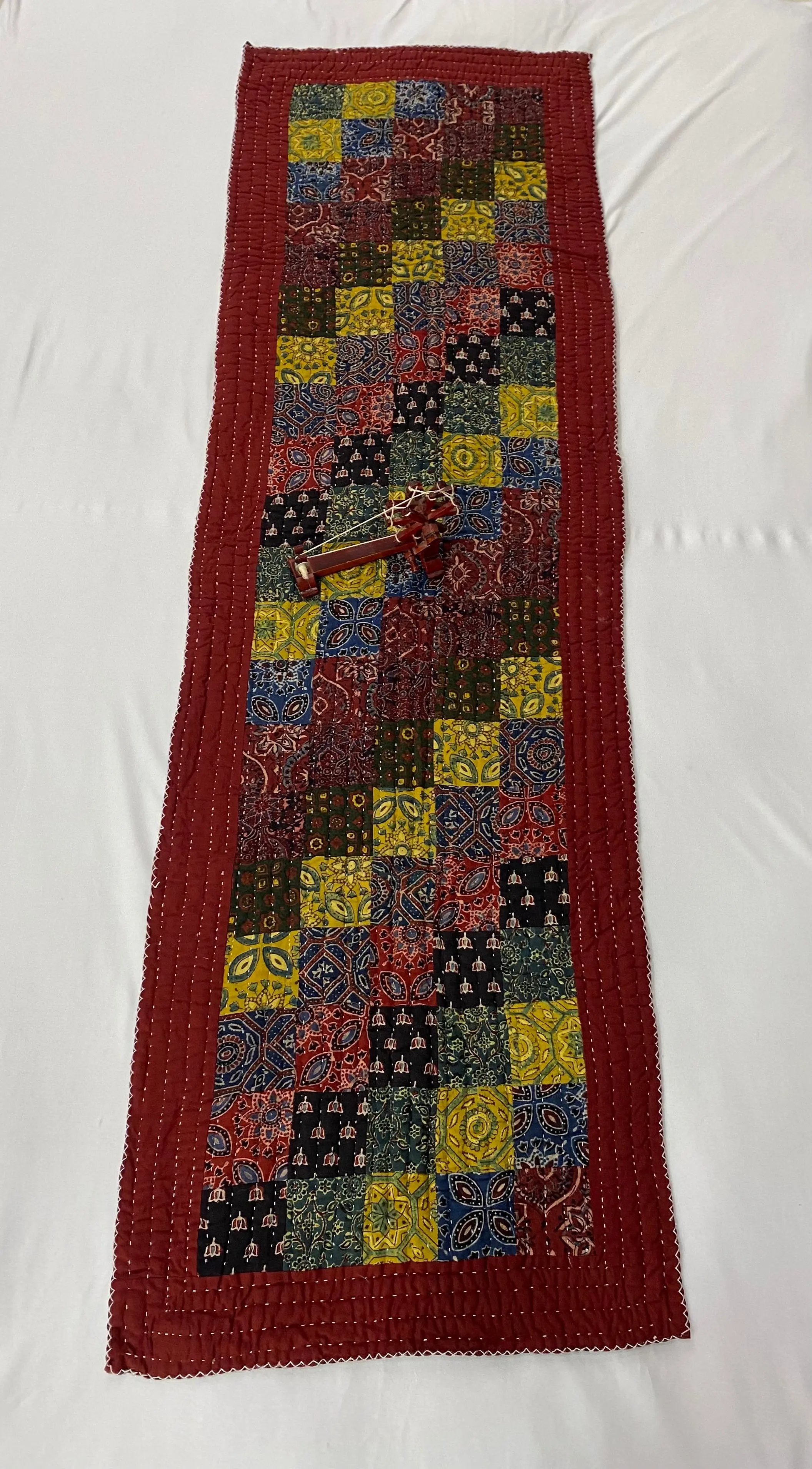 Ajarakh Patchwork Yoga Mat-Sofa Runner RAKHIYO
