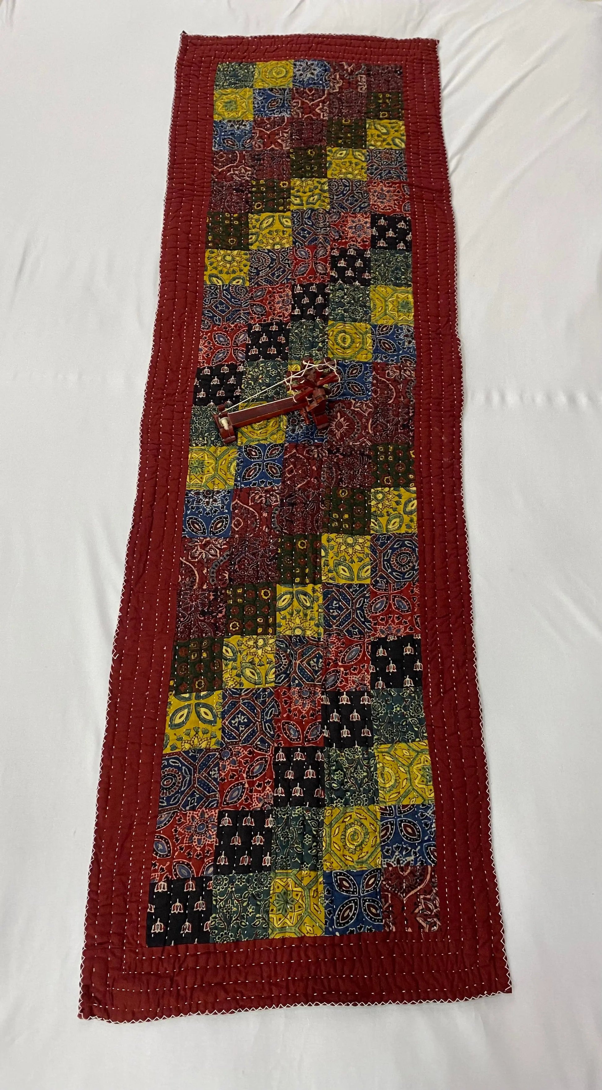 Ajarakh Patchwork Yoga Mat-Sofa Runner RAKHIYO