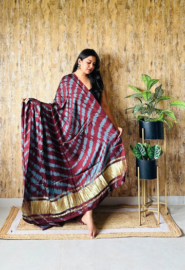 Maroon Sibori Modal Dupatta RAKHIYO