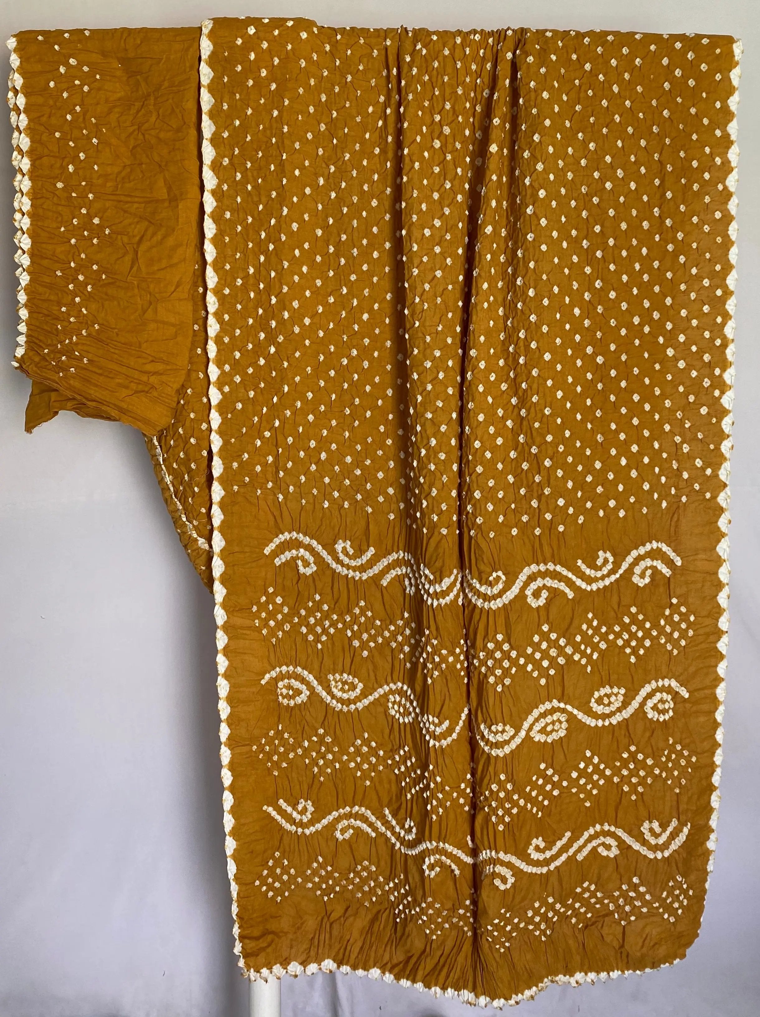 Mustard Cotton Bandhej Saree RAKHIYO