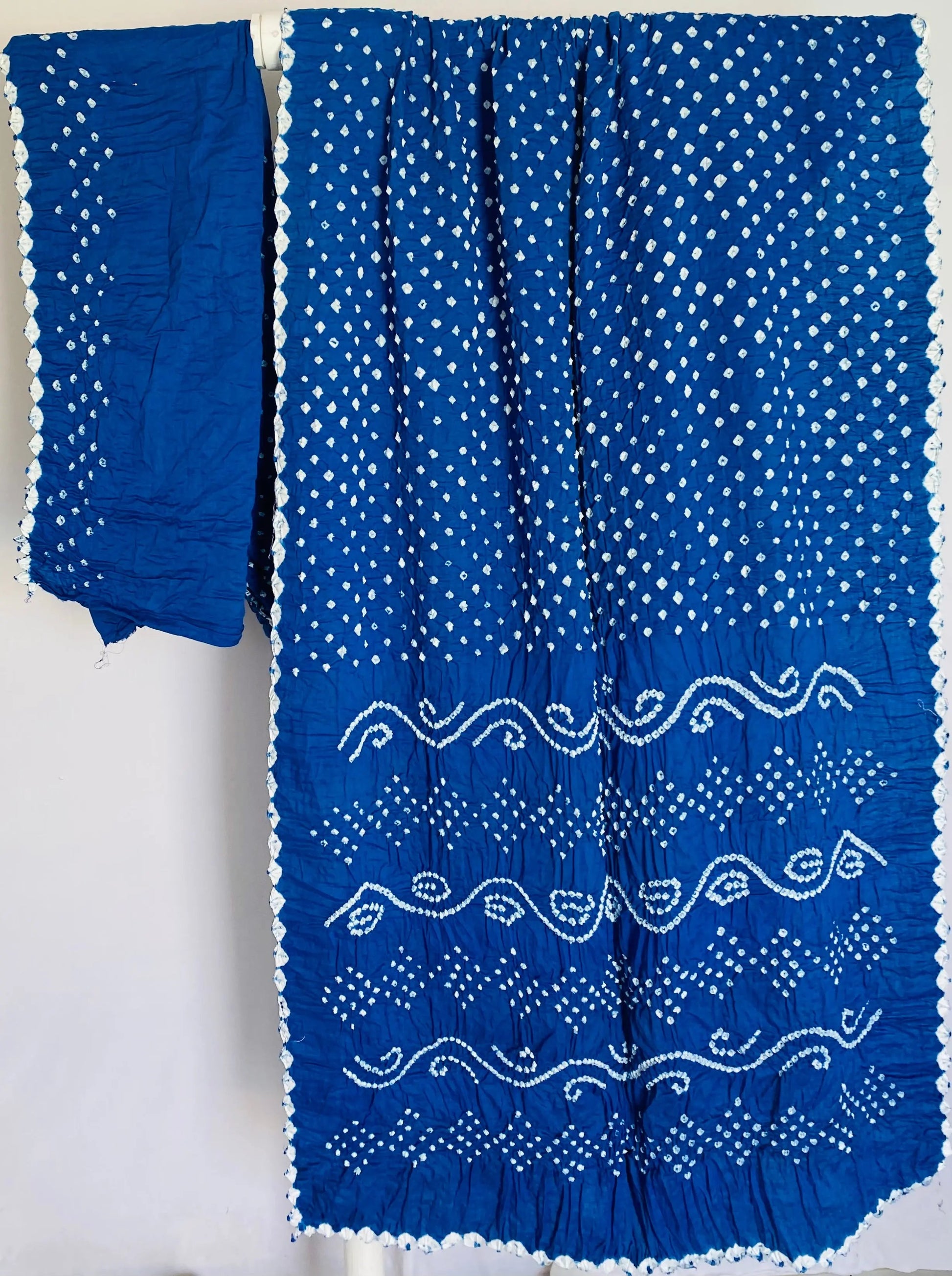 Blue Cotton Bandhej Saree RAKHIYO