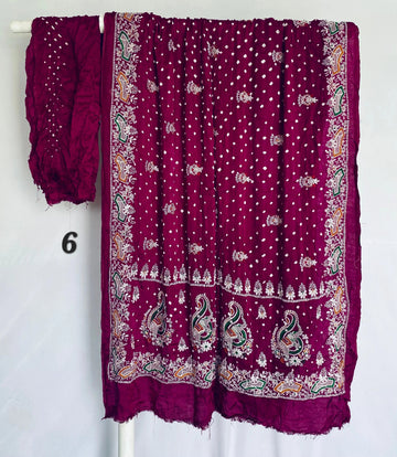 Lakhanavi+Bandhej Modal Silk Saree RAKHIYO