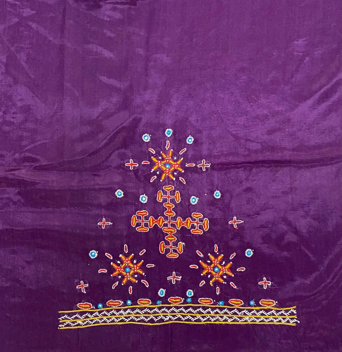 Mutva Kutch Embroidered Mashroo Silk Blouse Piece RAKHIYO