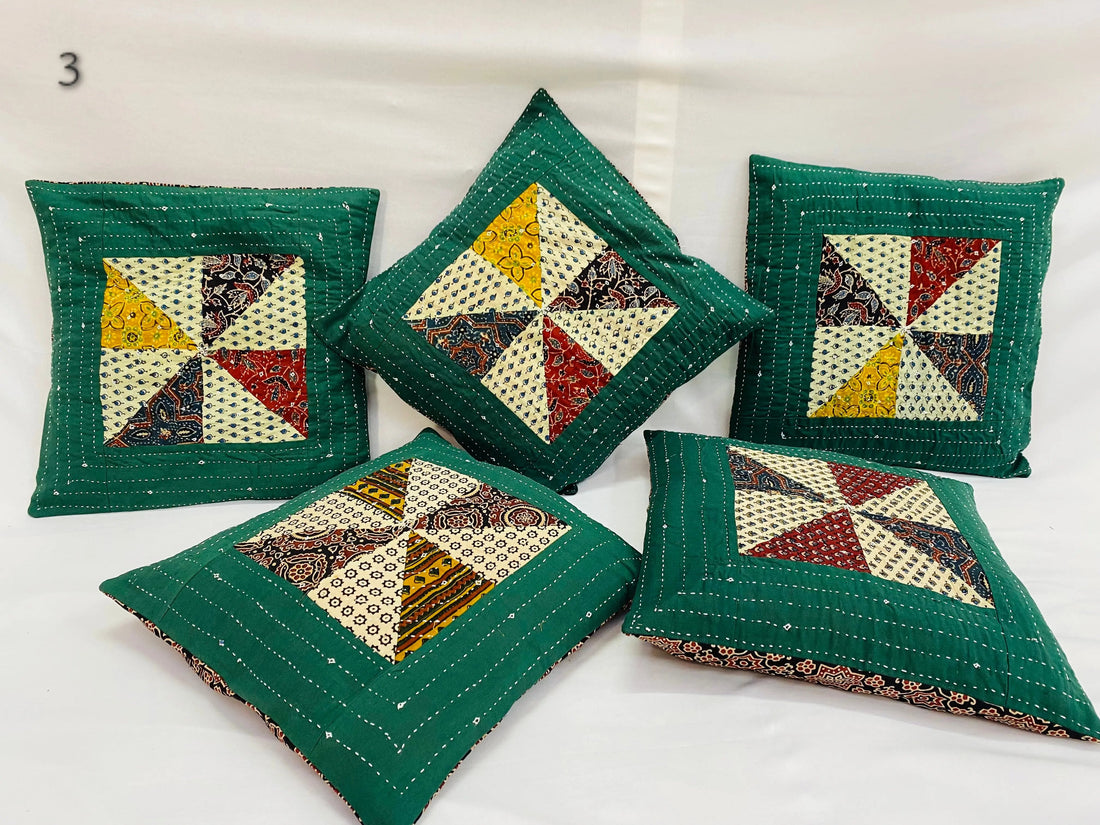 Ajarakh Patchwork Cushion Cover RAKHIYO