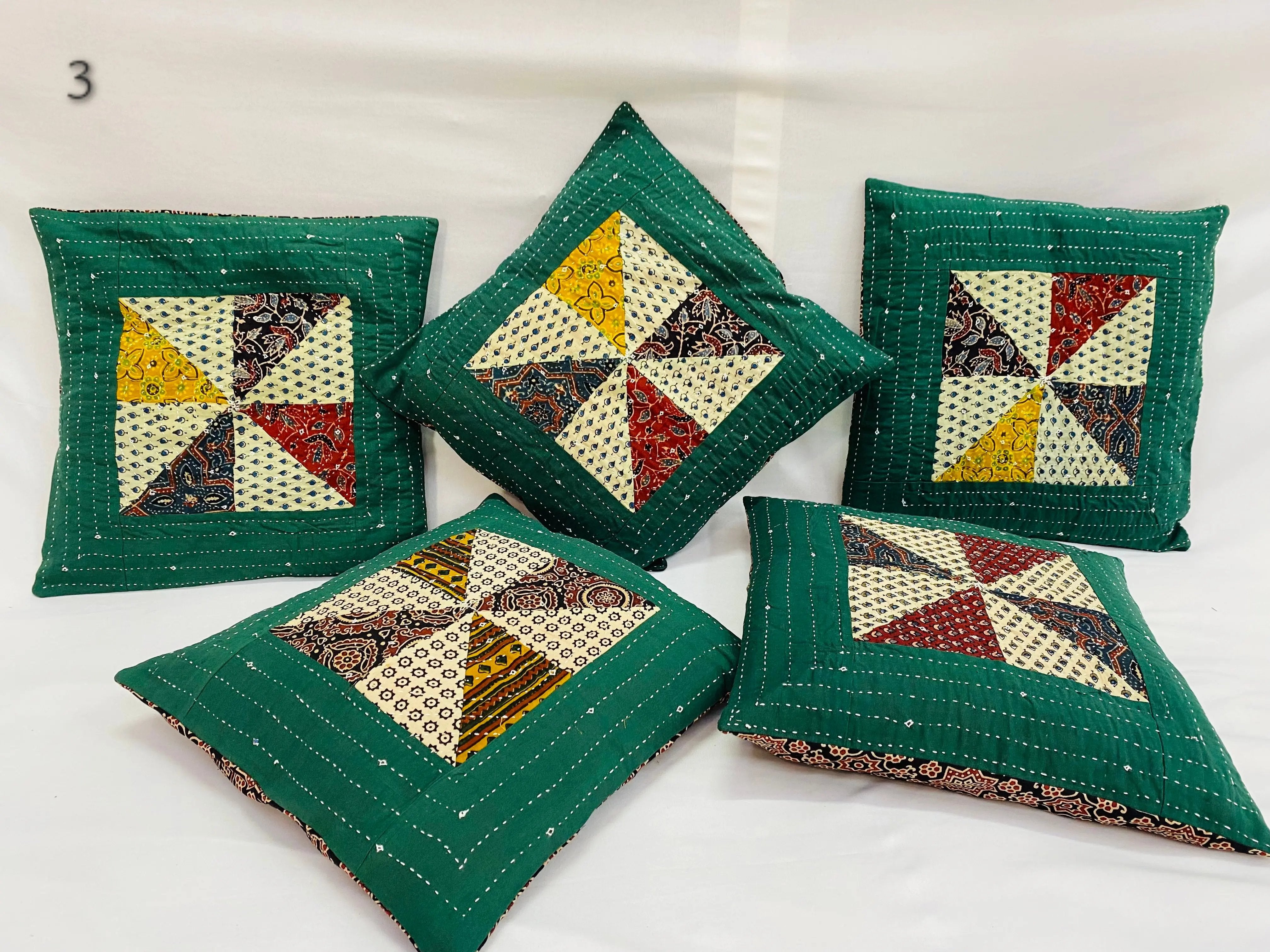 Ajarakh Patchwork Cushion Cover RAKHIYO