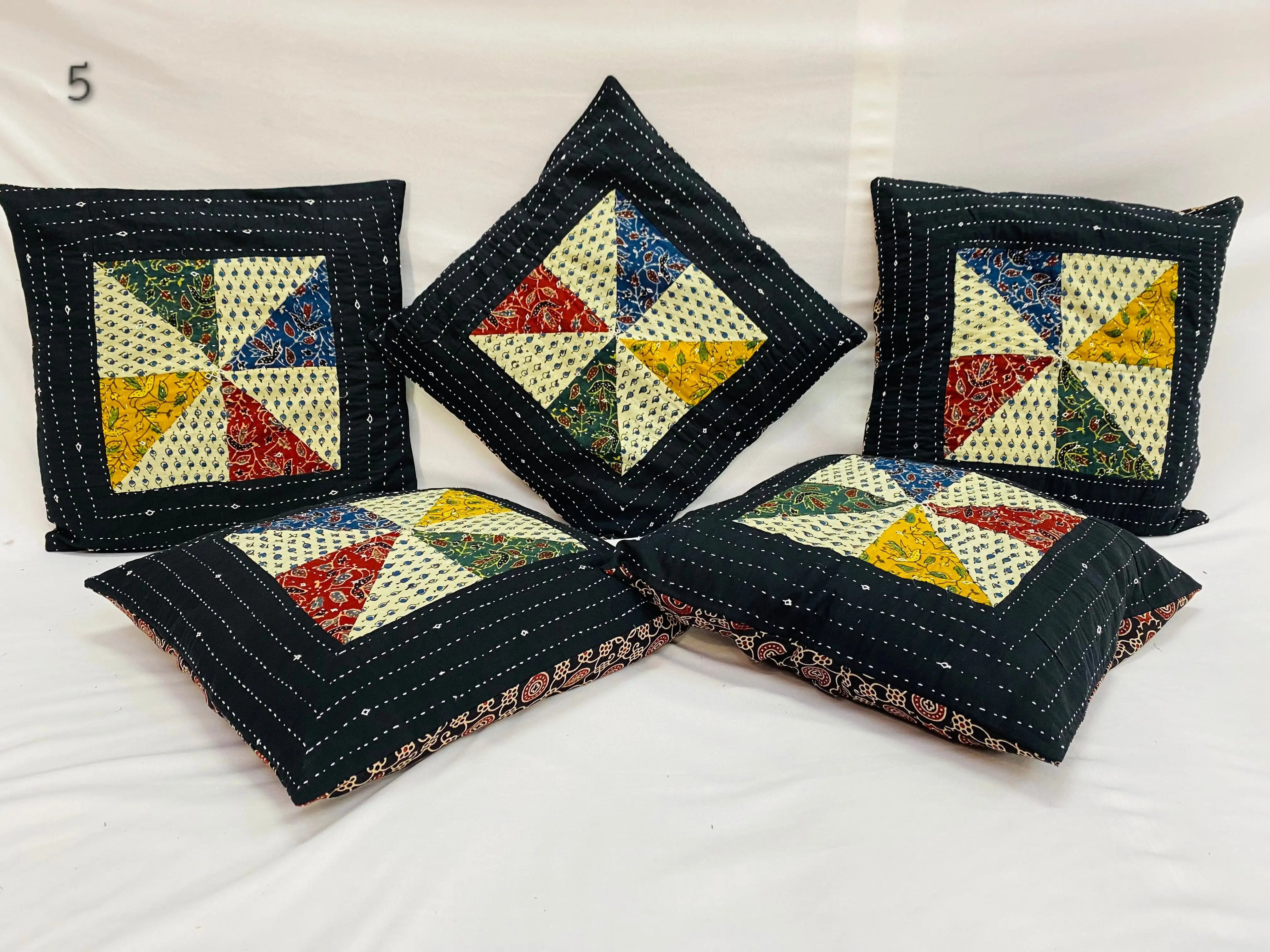 Ajarakh Patchwork Cushion Cover RAKHIYO