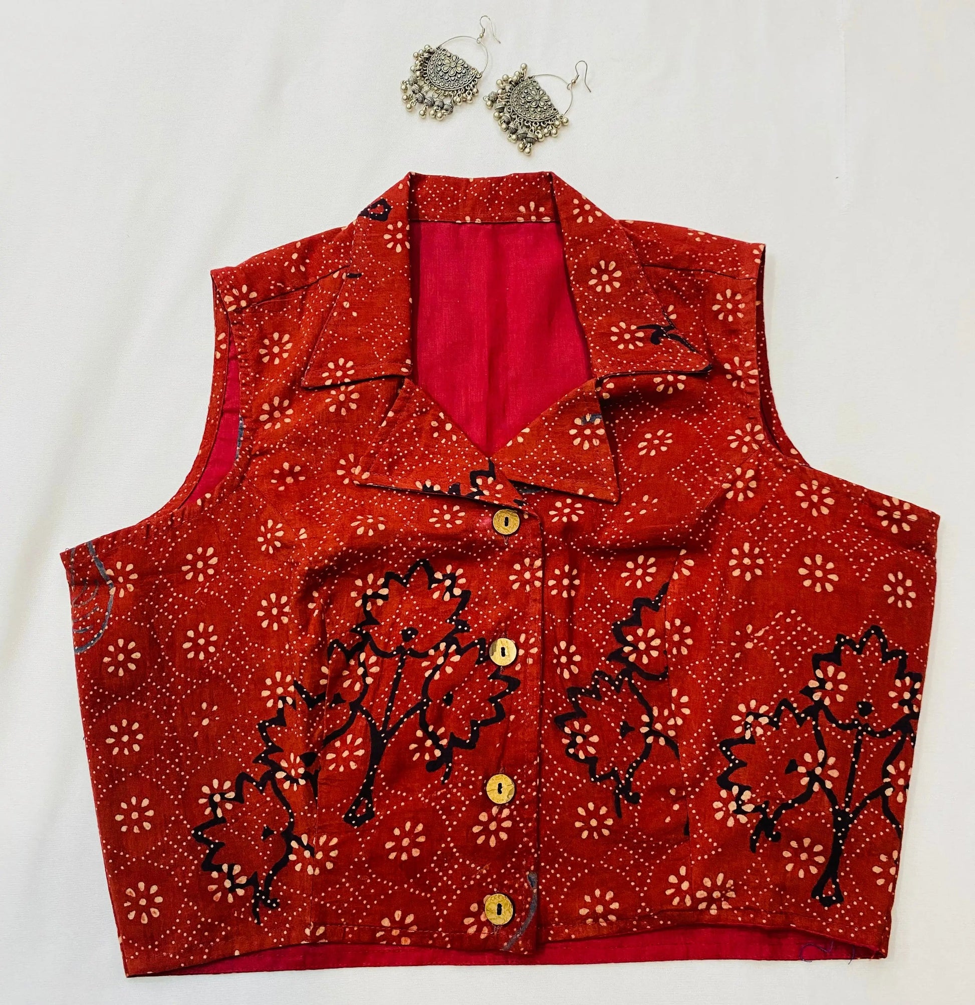 Ajarakh Cotton Collar Blouse RAKHIYO