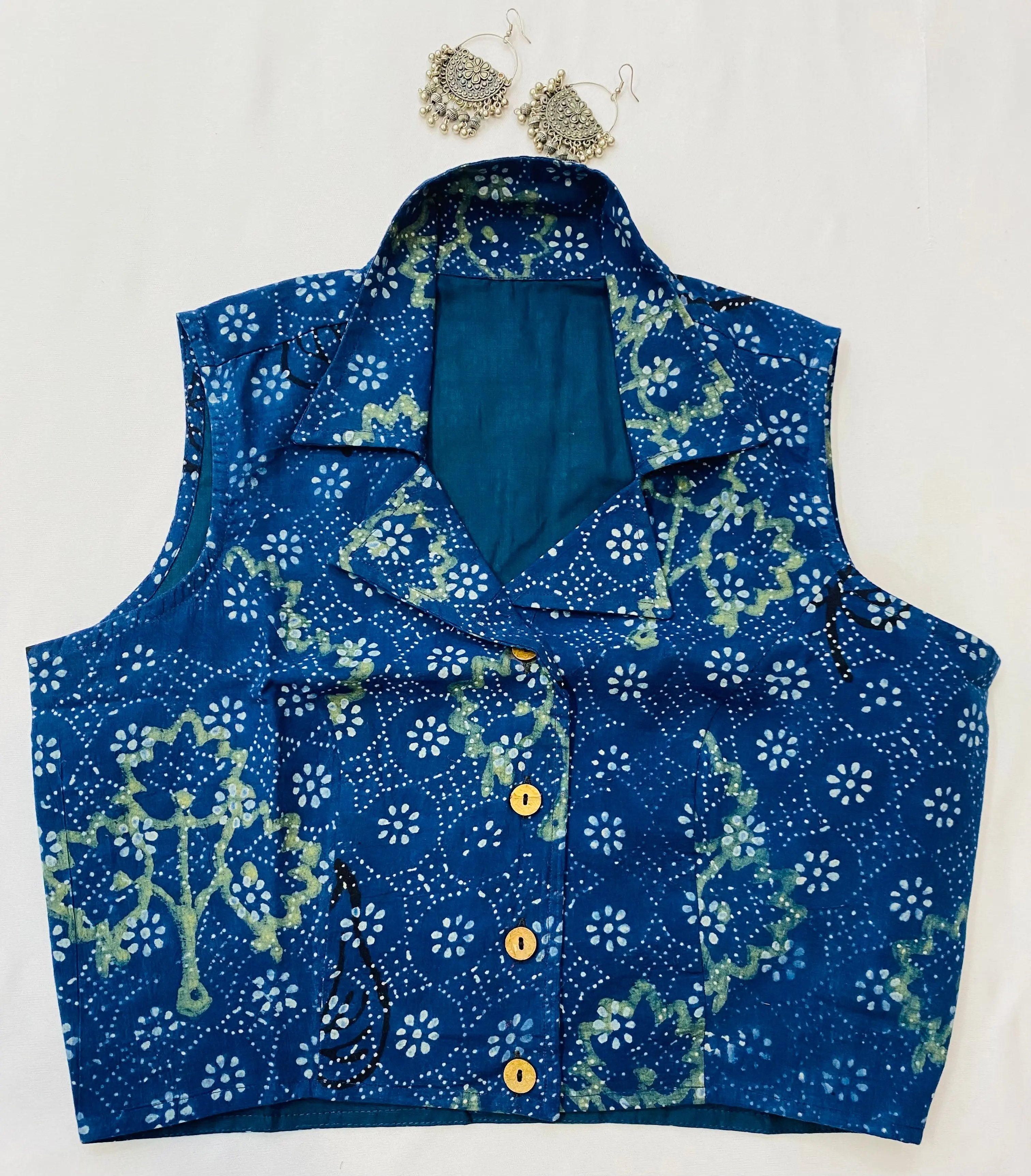 Ajarakh Cotton Collar Blouse RAKHIYO