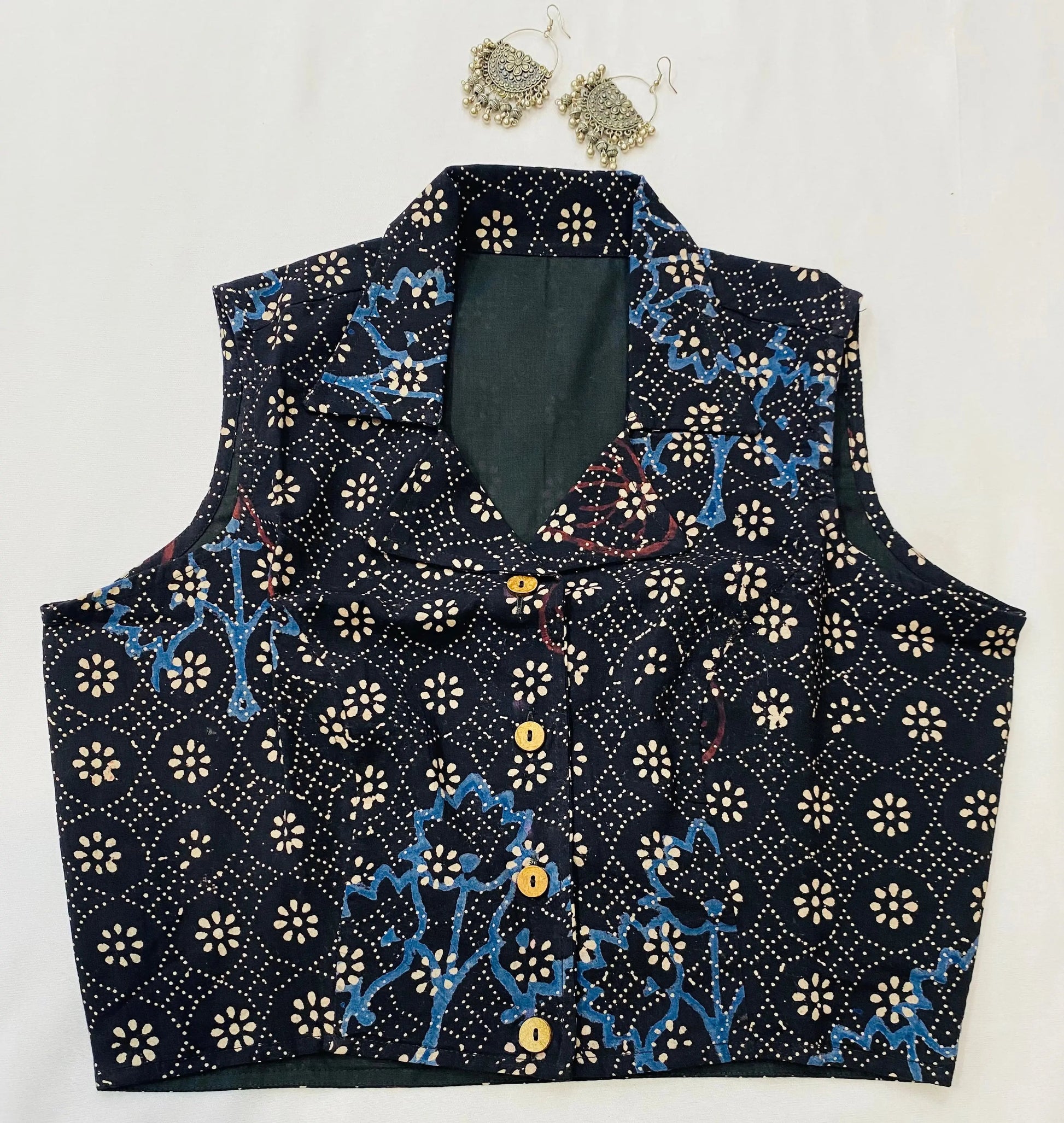 Ajarakh Cotton Collar Blouse RAKHIYO