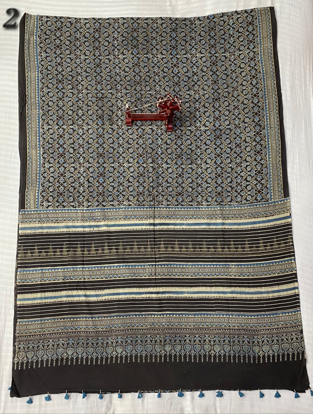 Mal Cotton Ajarakh Natural Dyed Saree RAKHIYO