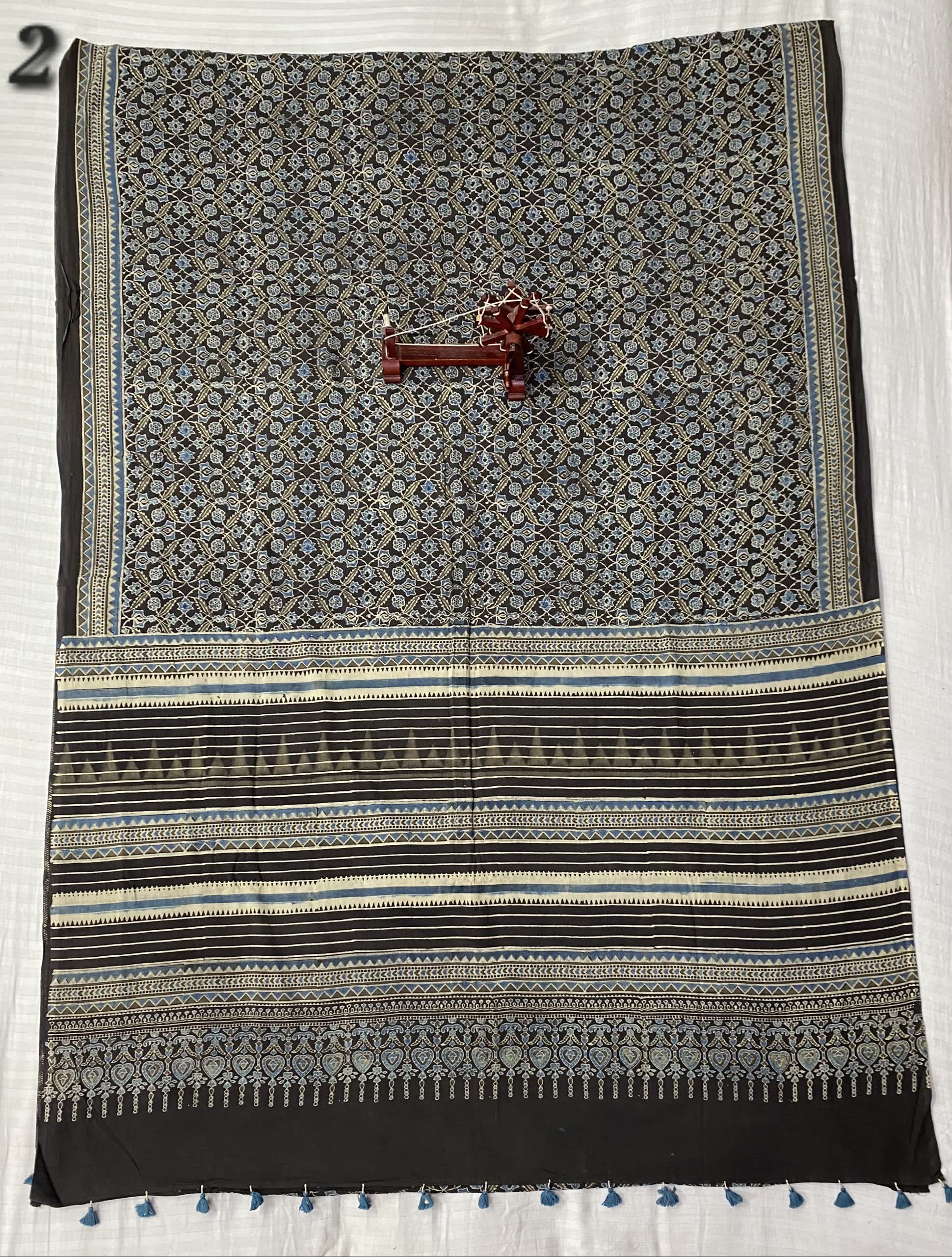 Mal Cotton Ajarakh Natural Dyed Saree RAKHIYO