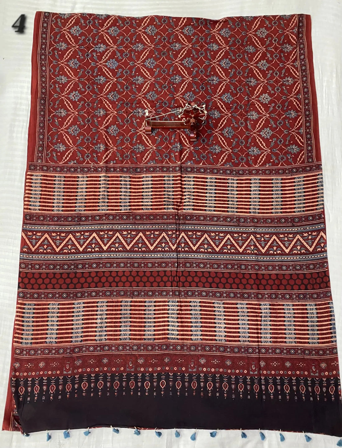 Mal Cotton Ajarakh Natural Dyed Saree RAKHIYO