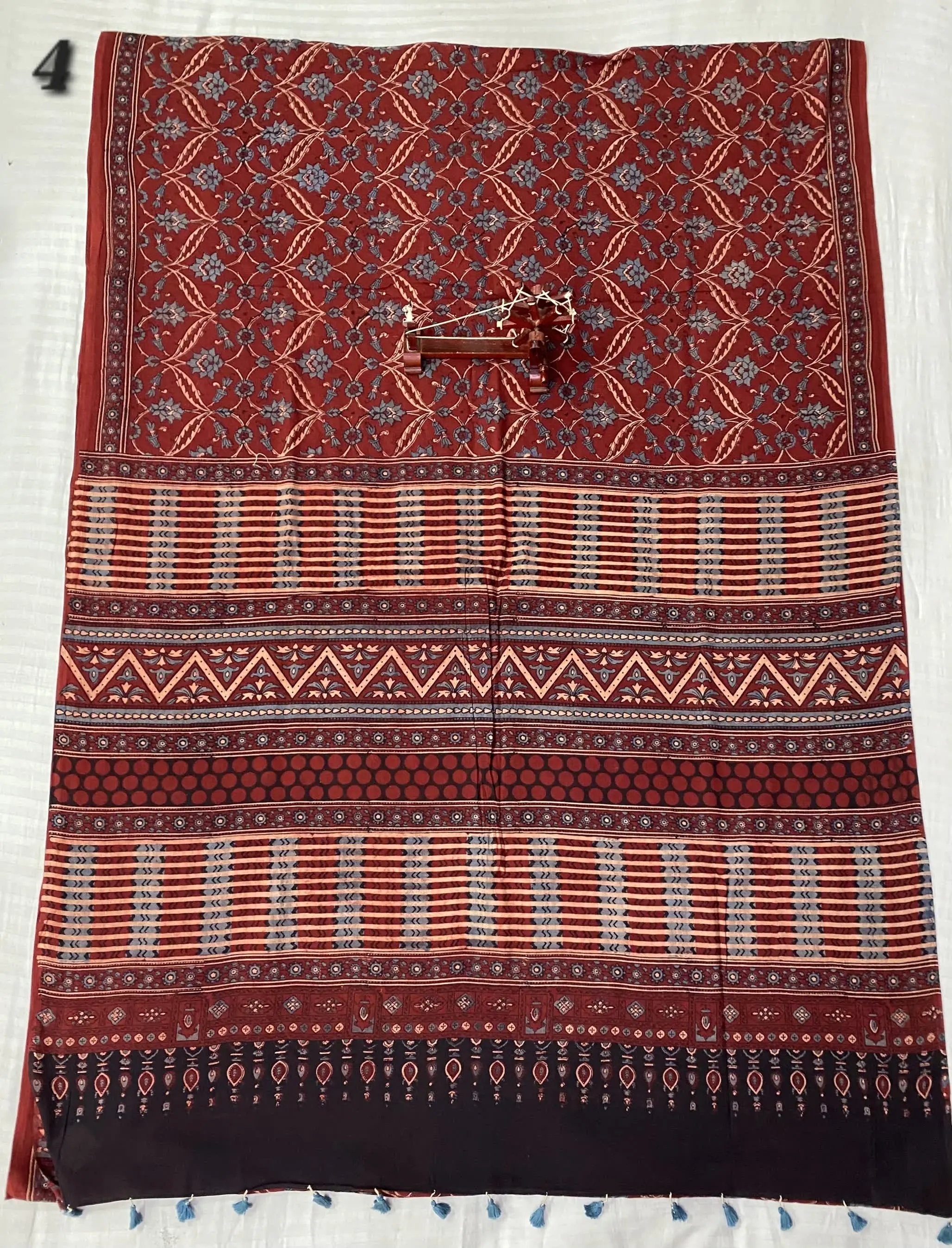 Mal Cotton Ajarakh Natural Dyed Saree RAKHIYO