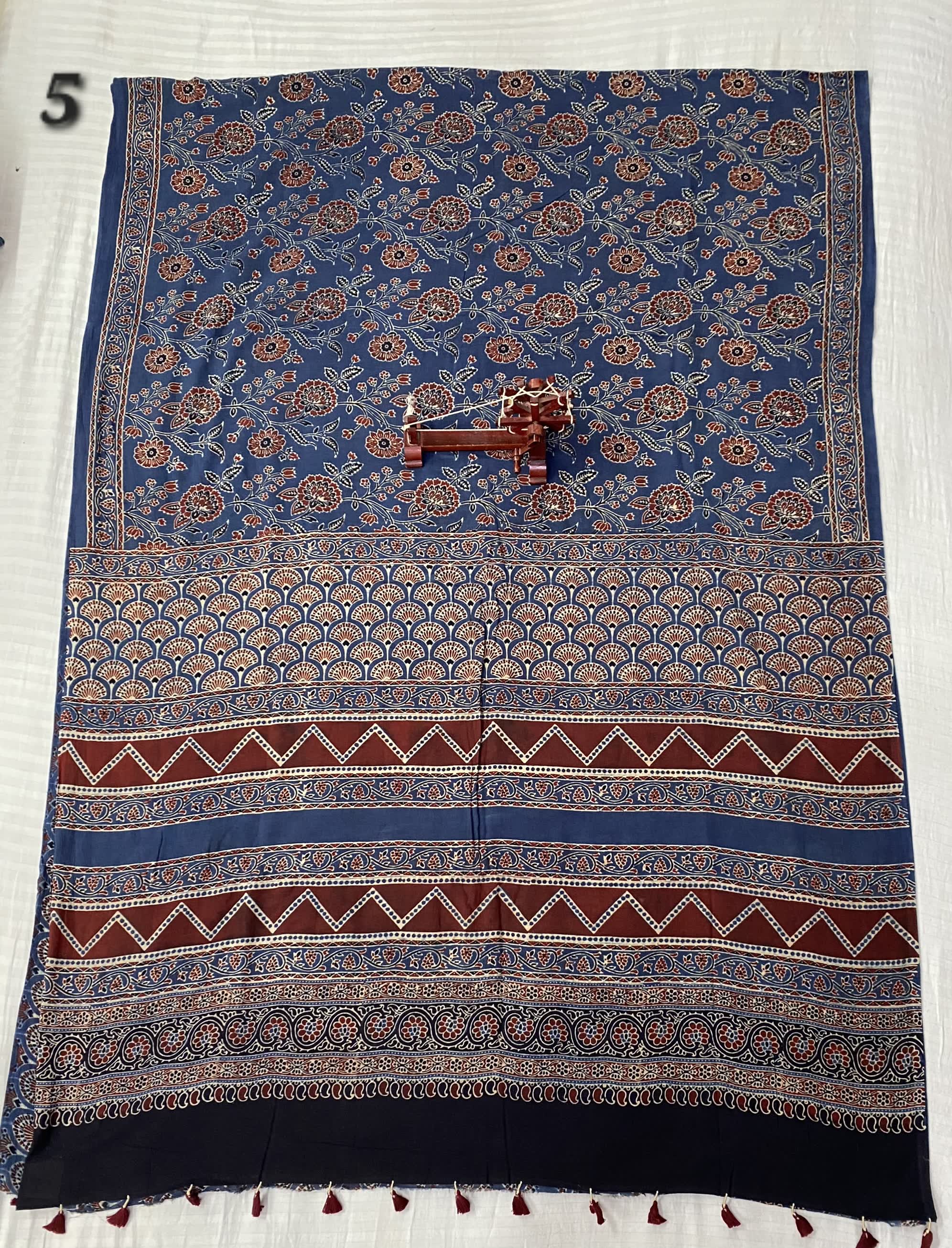 Mal Cotton Ajarakh Natural Dyed Saree RAKHIYO