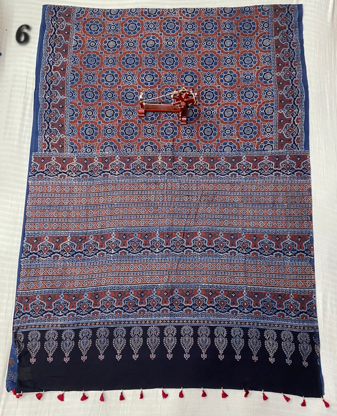 Mal Cotton Ajarakh Natural Dyed Saree RAKHIYO