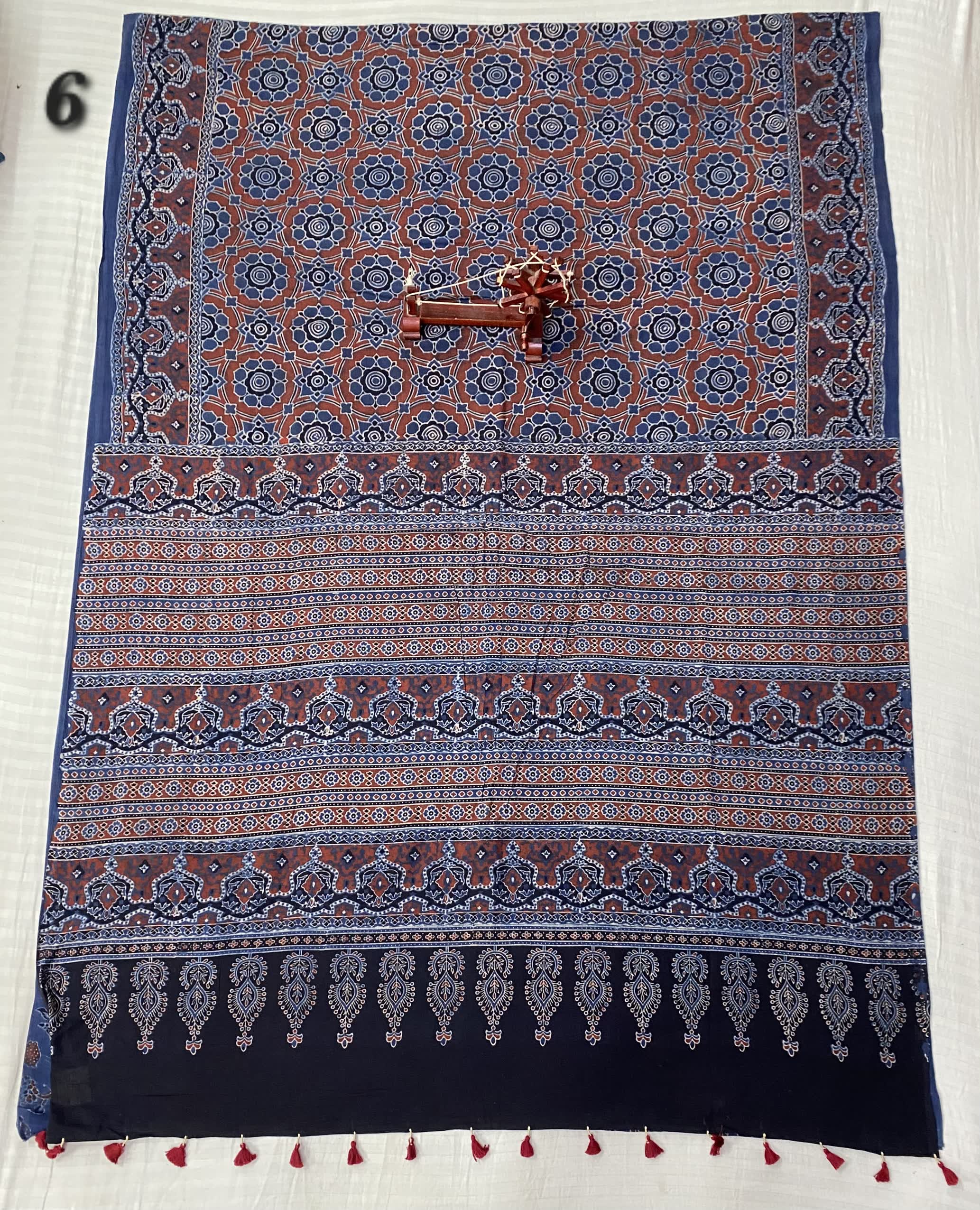 Mal Cotton Ajarakh Natural Dyed Saree RAKHIYO