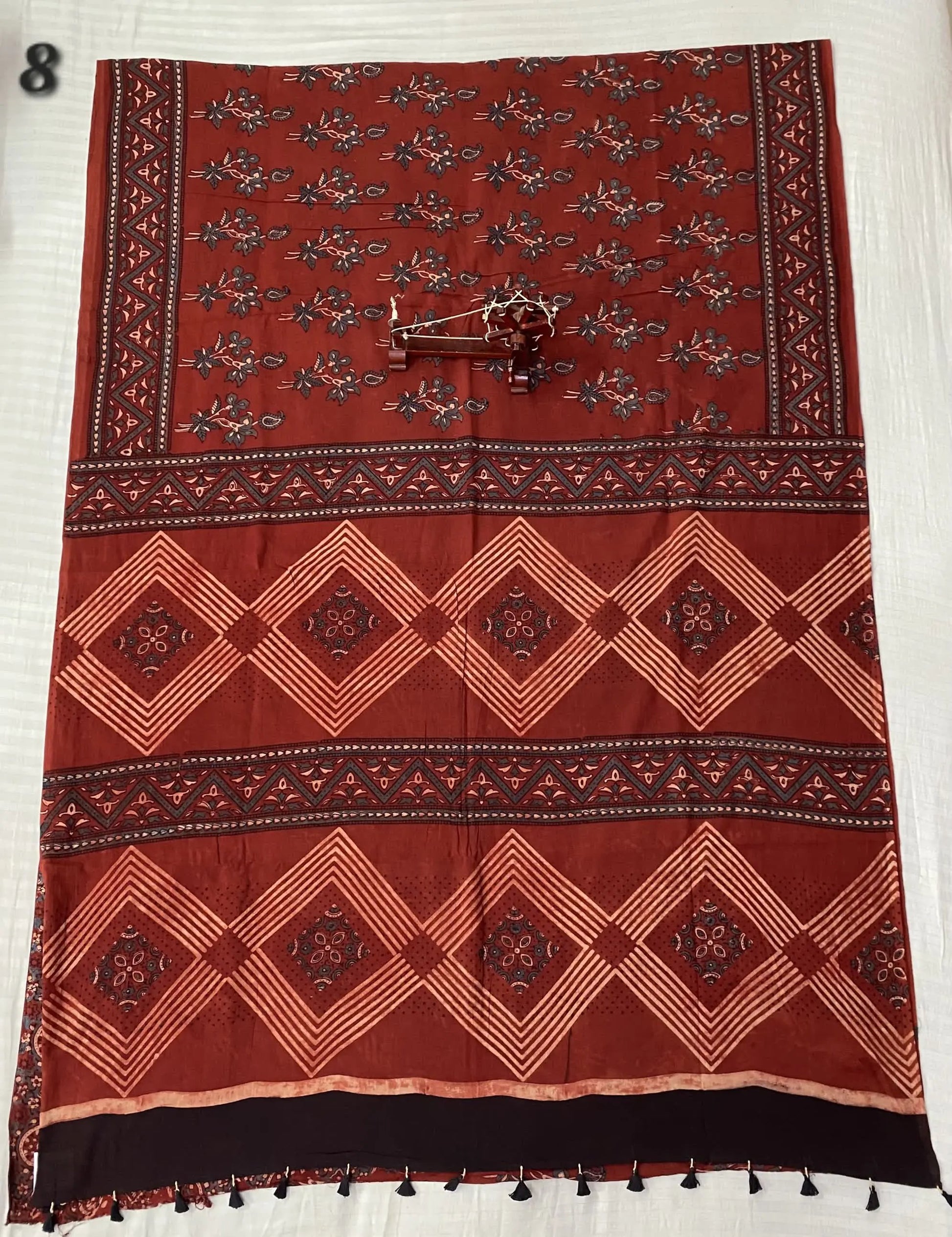 Mal Cotton Ajarakh Natural Dyed Saree RAKHIYO