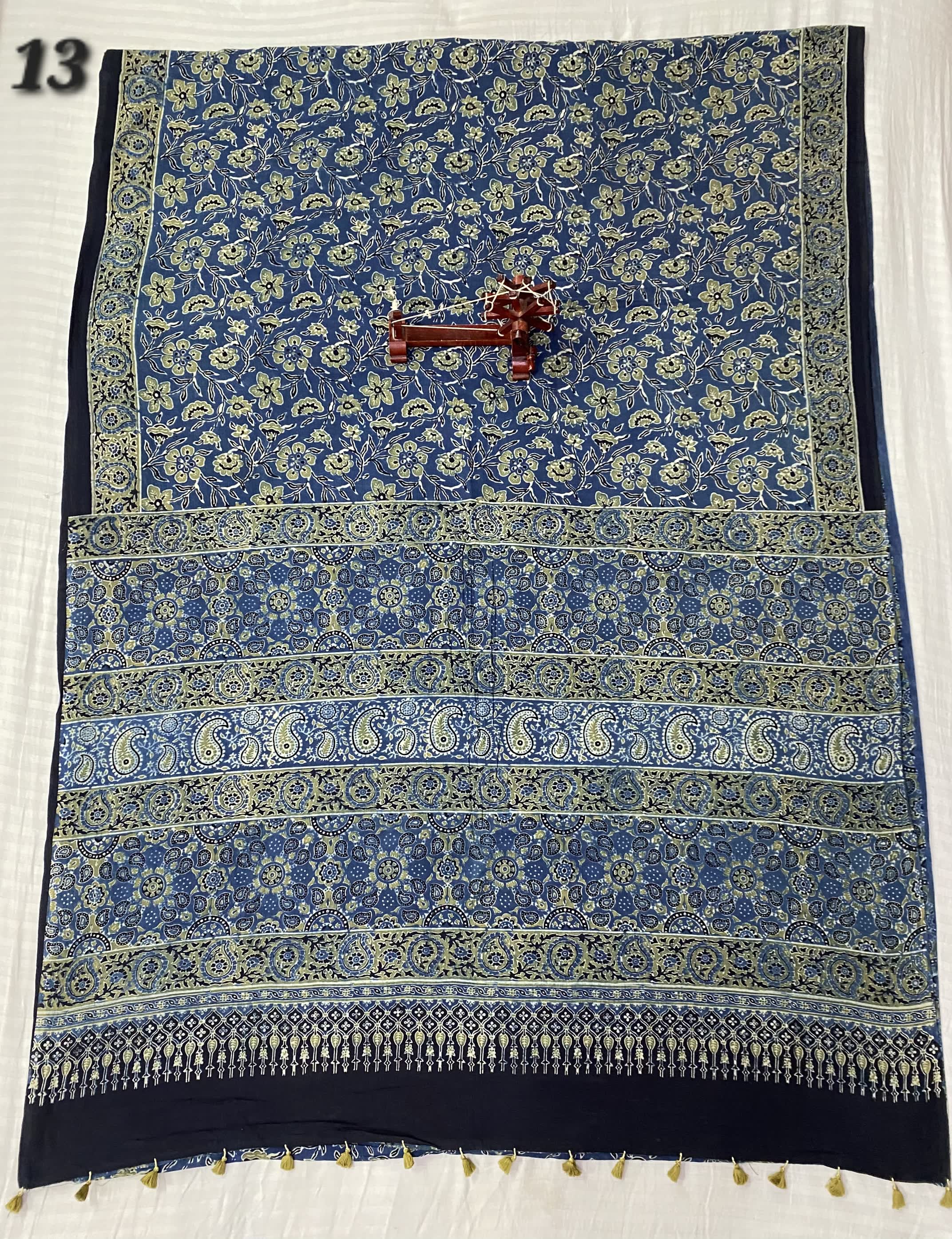 Mal Cotton Ajarakh Natural Dyed Saree RAKHIYO