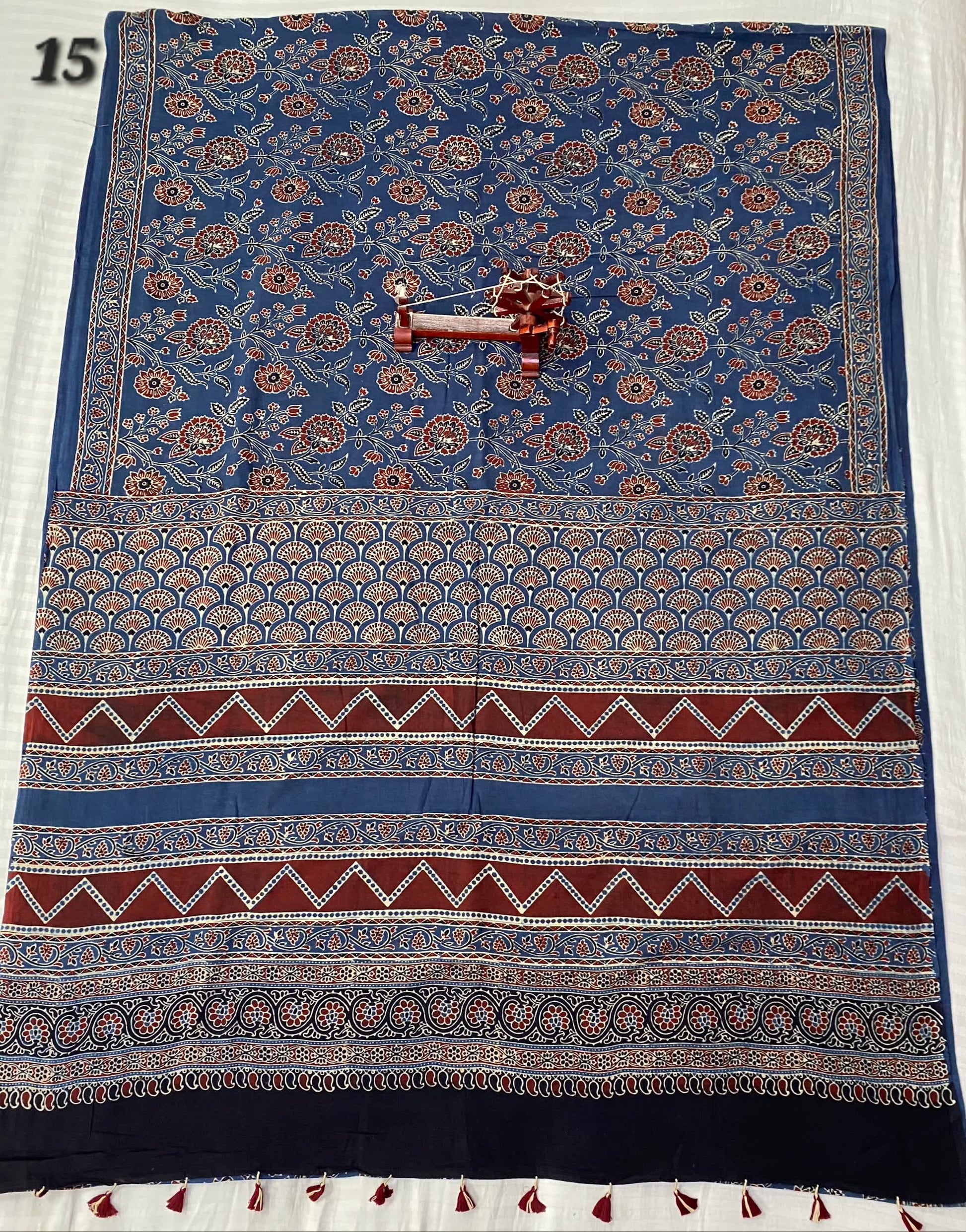 Mal Cotton Ajarakh Natural Dyed Saree RAKHIYO