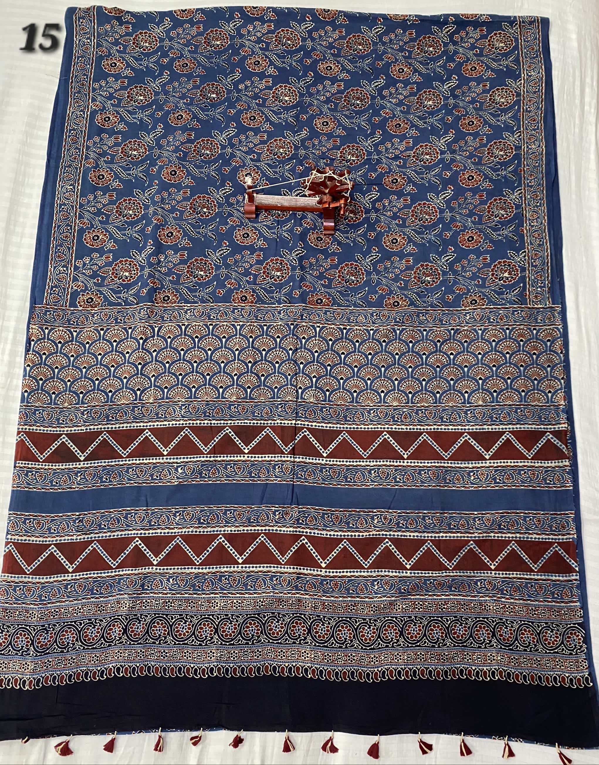 Mal Cotton Ajarakh Natural Dyed Saree RAKHIYO