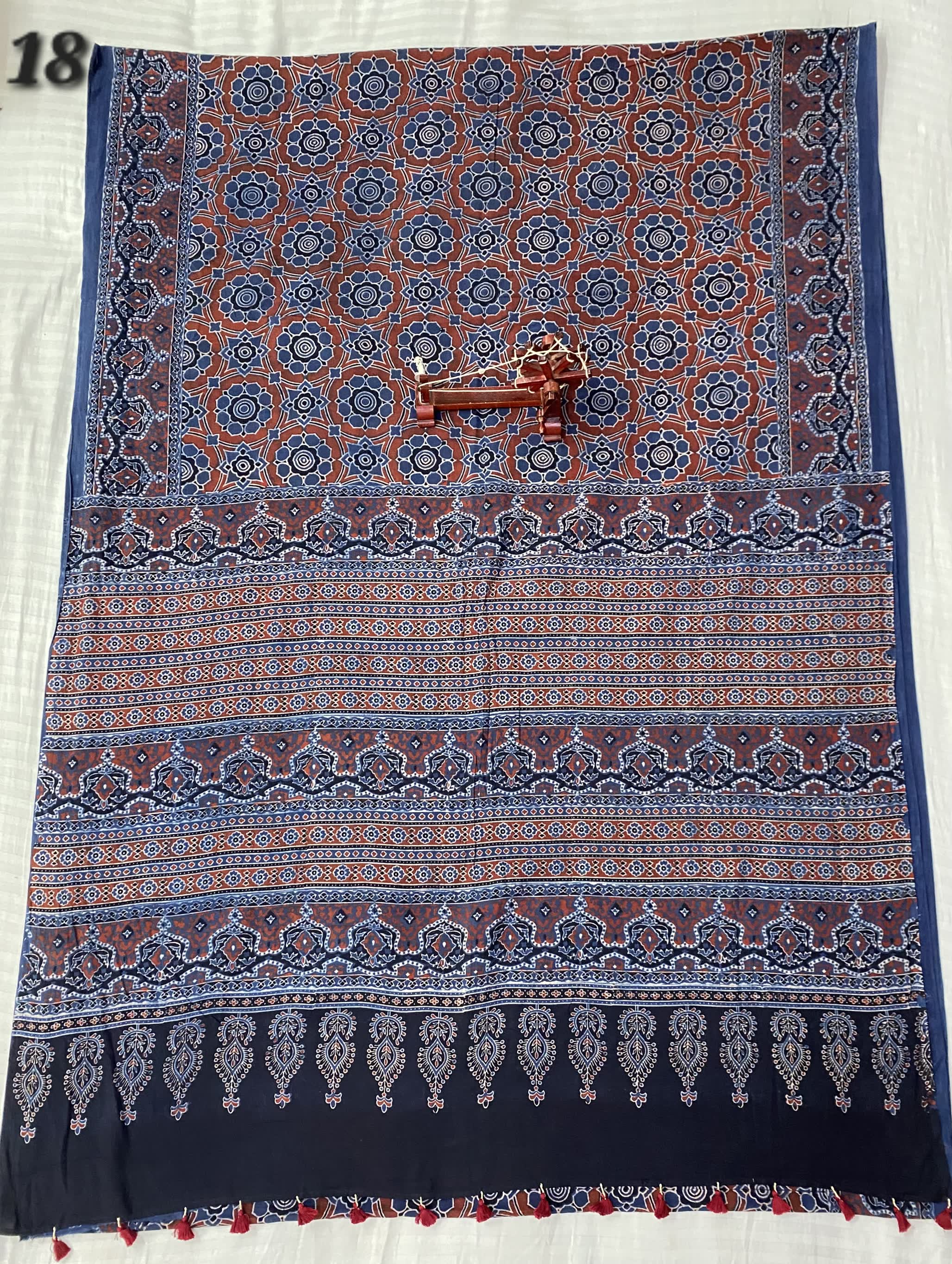 Mal Cotton Ajarakh Natural Dyed Saree RAKHIYO