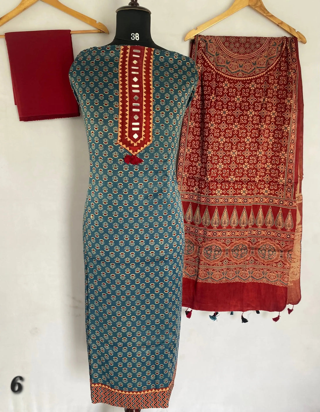 Ajarakh Mashroo Mirror Suit Material RAKHIYO