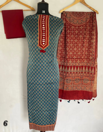 Ajarakh Mashroo Mirror Suit Material RAKHIYO