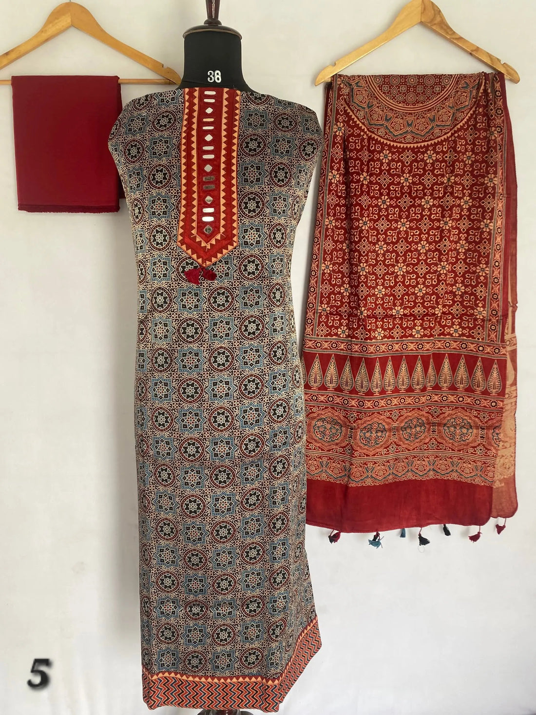 Ajarakh Mashroo Mirror Suit Material RAKHIYO